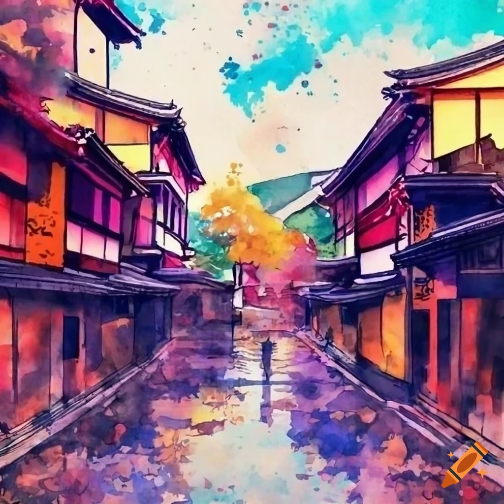 Watercolor & Ink Painting of Japanese Landscape [Art] : r/iWallpaper