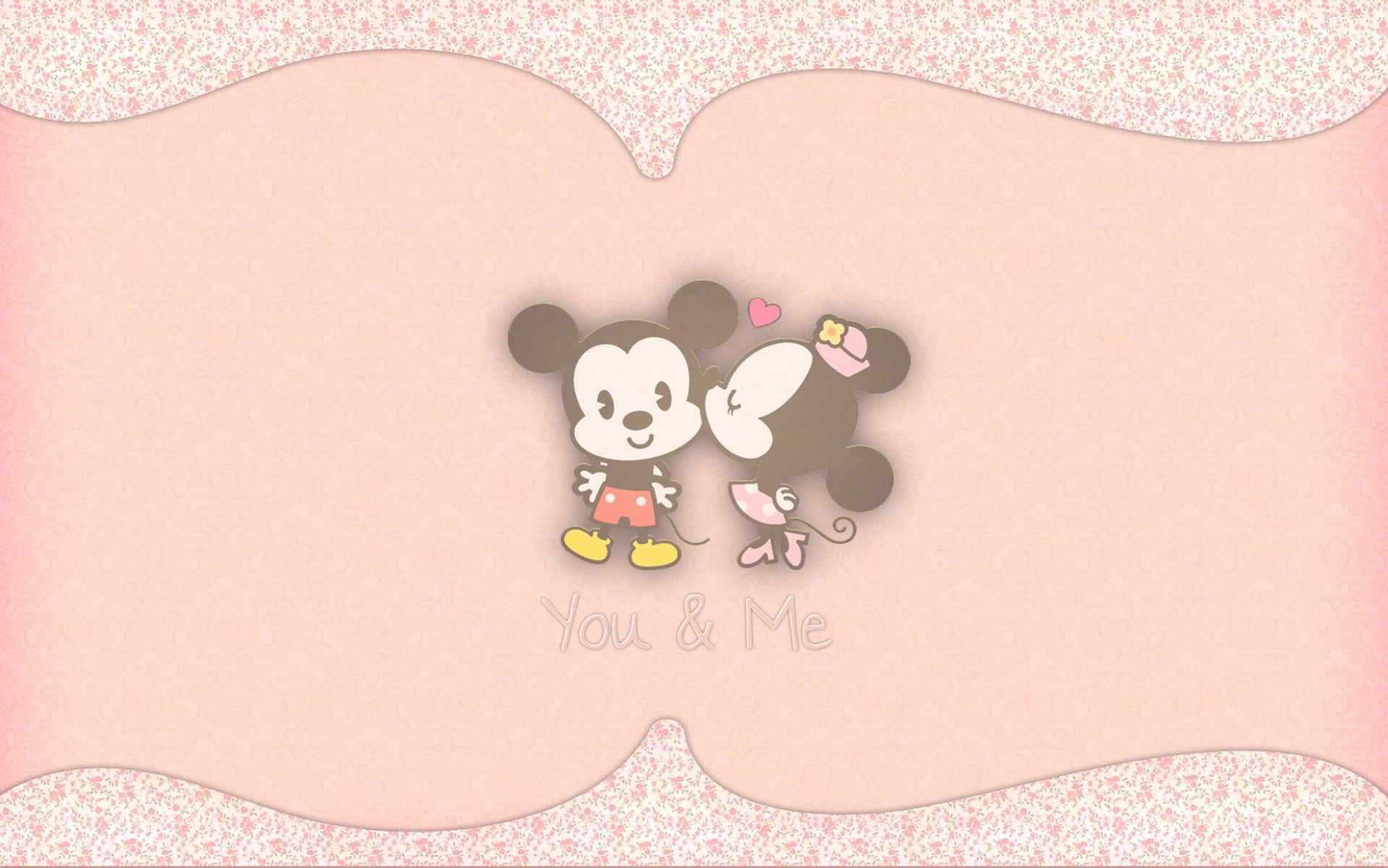 1920x1200 Mickey Mouse and Minnie Mouse you and me illustration, love on WallpaperBat