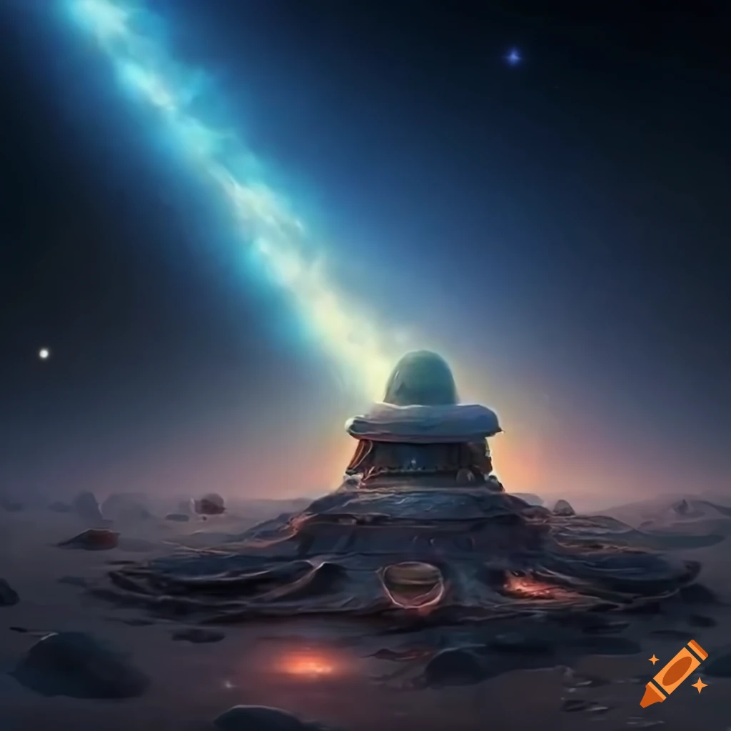 1024x1024 Futuristic martian base on the moon with jupiter in the background Wallpaper