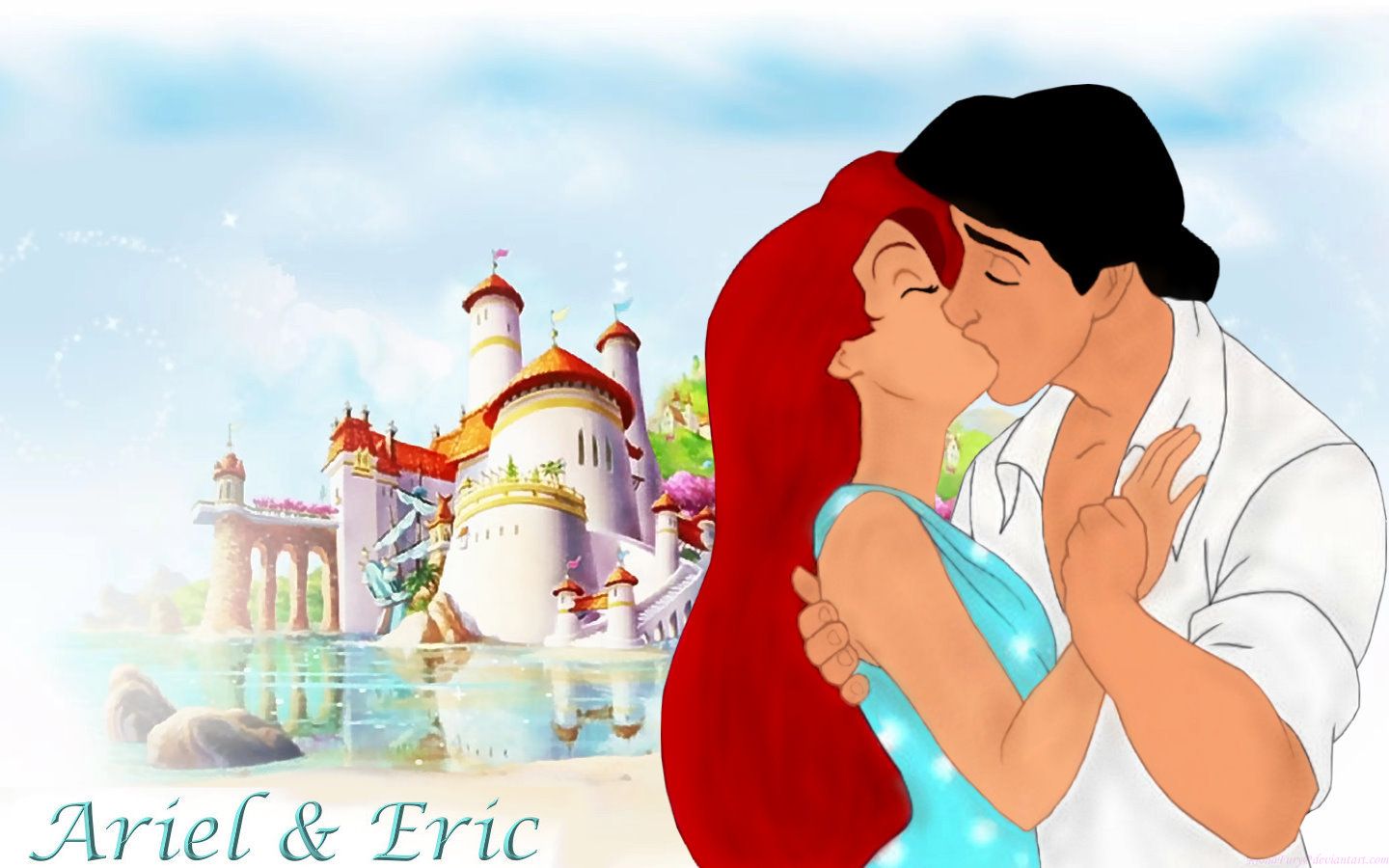 1440x900 Ariel & Eric - Disney Princess Valentine's Day Wallpaper ...