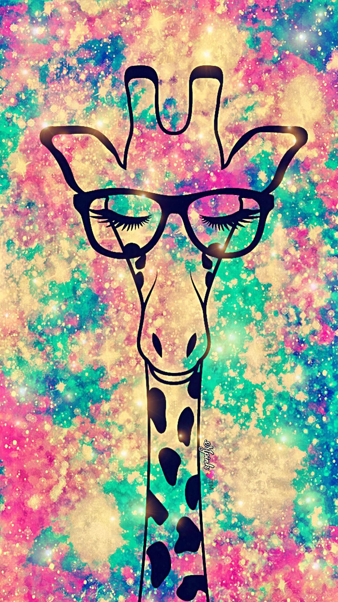 1080x1920 Hipster Giraffe Galaxy Wallpaper #androidwallpaper ... Wallpaper