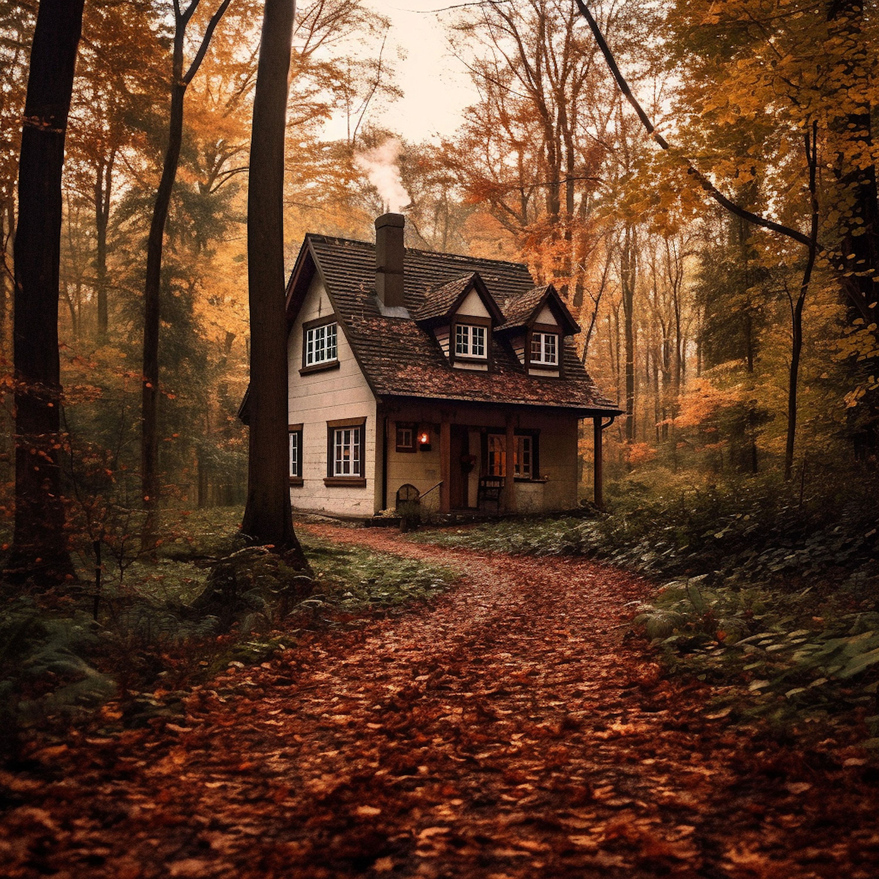 3000x3000 Autumn Fall Cottage Landscape Scene Counted Cross Stitch Pattern Keeper Compatible PDF Instant Digital Download 18ct BW Color Printout on WallpaperBat