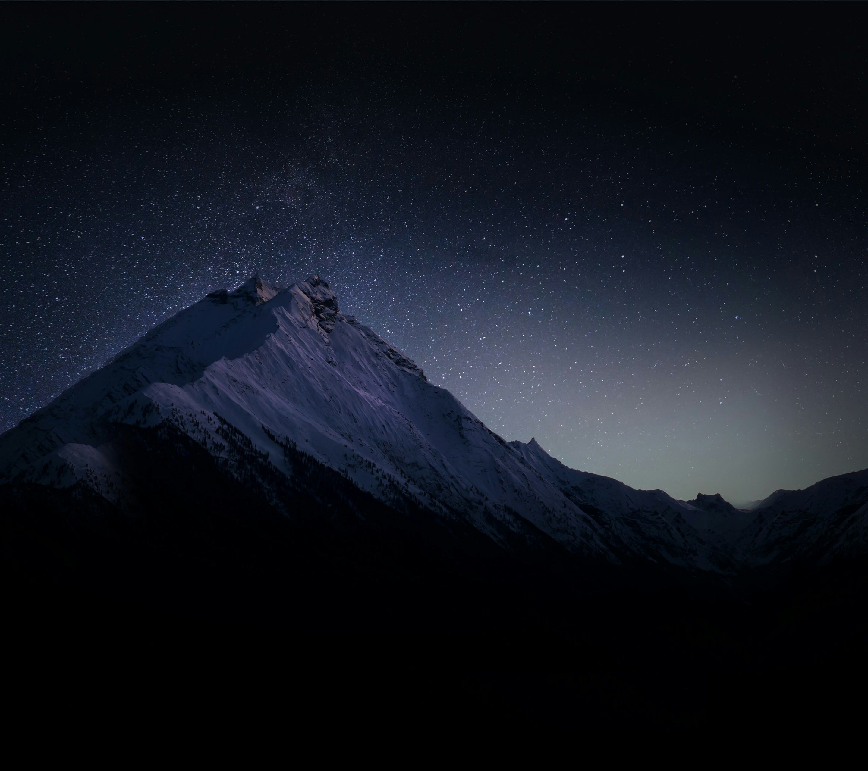 2880x2560 Wallpaper Dark mountains, Stars, HD, Nature, #6406 | Wallpaper for ... Wallpaper