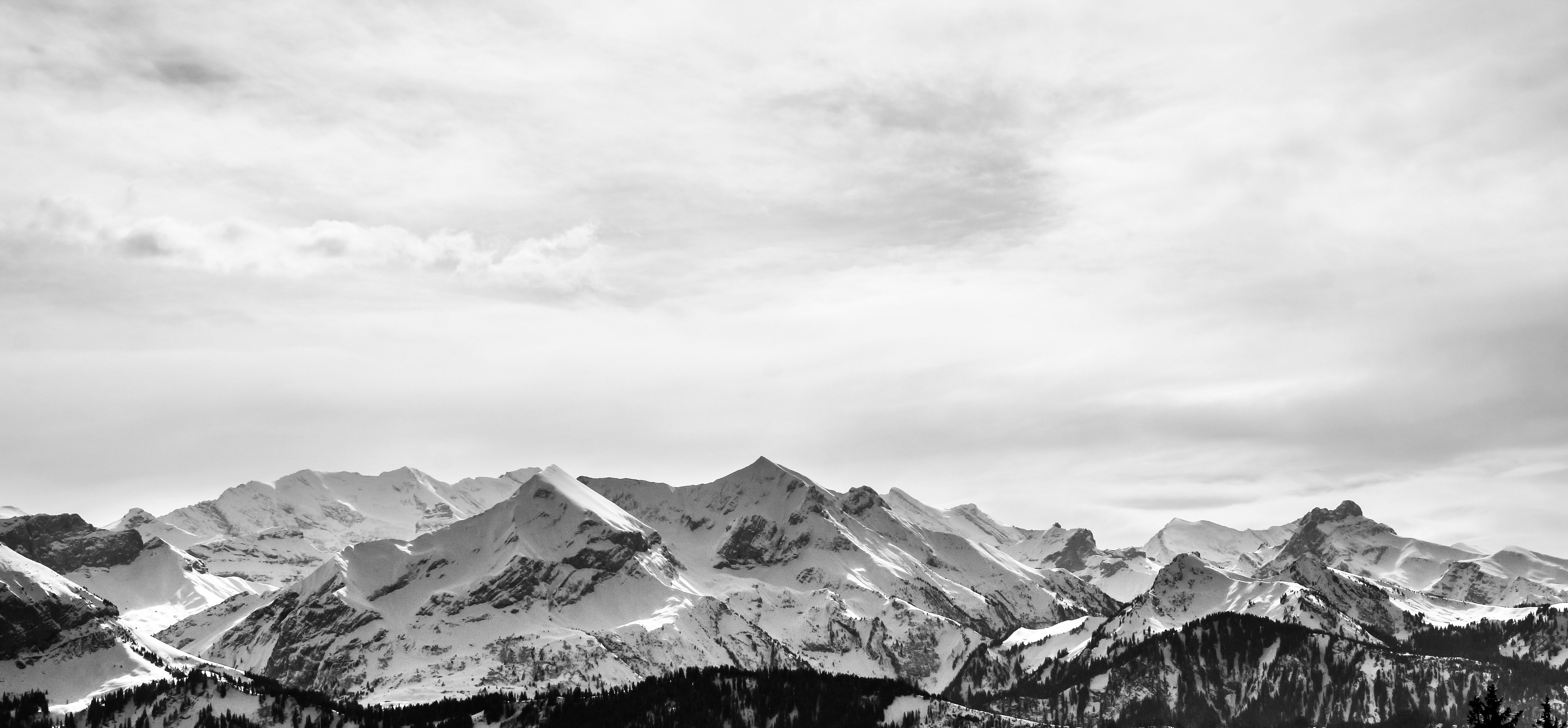 5472x2540 Mountain Covered With Snow Digital Wallpaper · Free Stock Photo Wallpaper