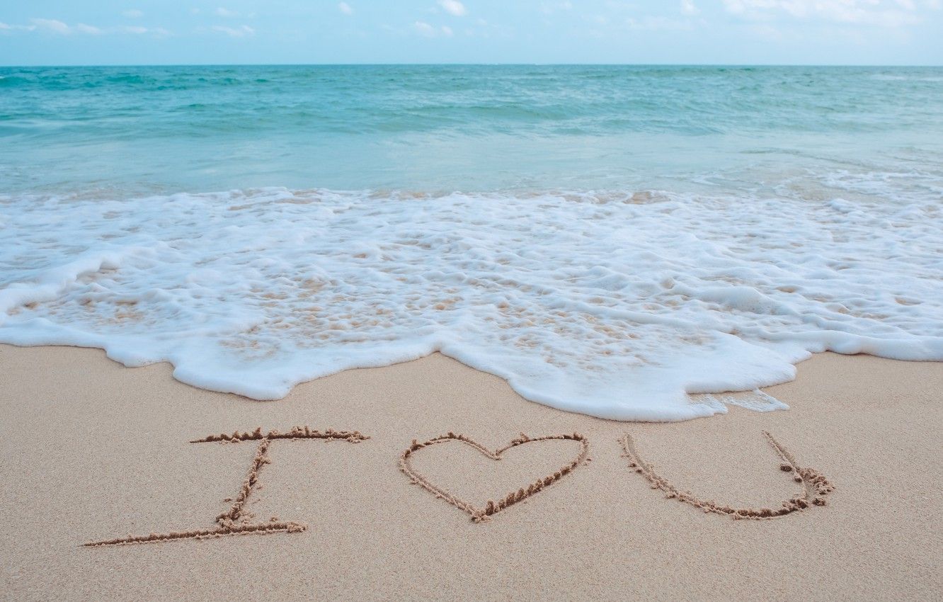 1332x850 Wallpaper sand, sea, wave, beach, summer, love, summer, love on WallpaperBat