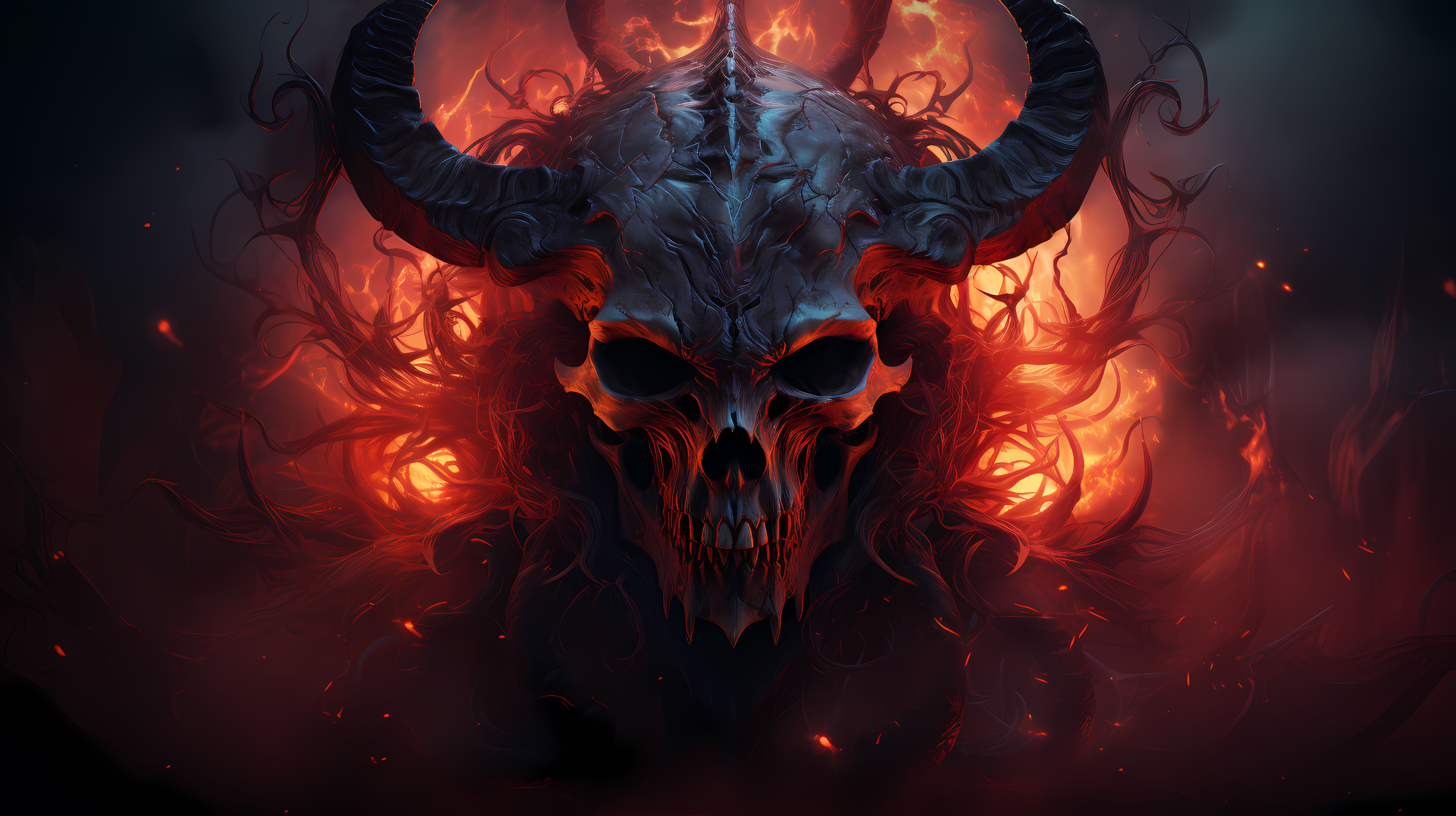 Demon Skull Wallpapers - 4k, Hd Demon Skull Backgrounds On Wallpaperbat