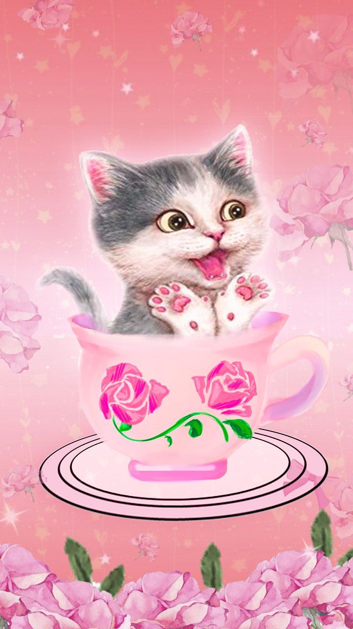 Featured image of post The Best 13 Pink Wallpaper Cute Cat Pictures