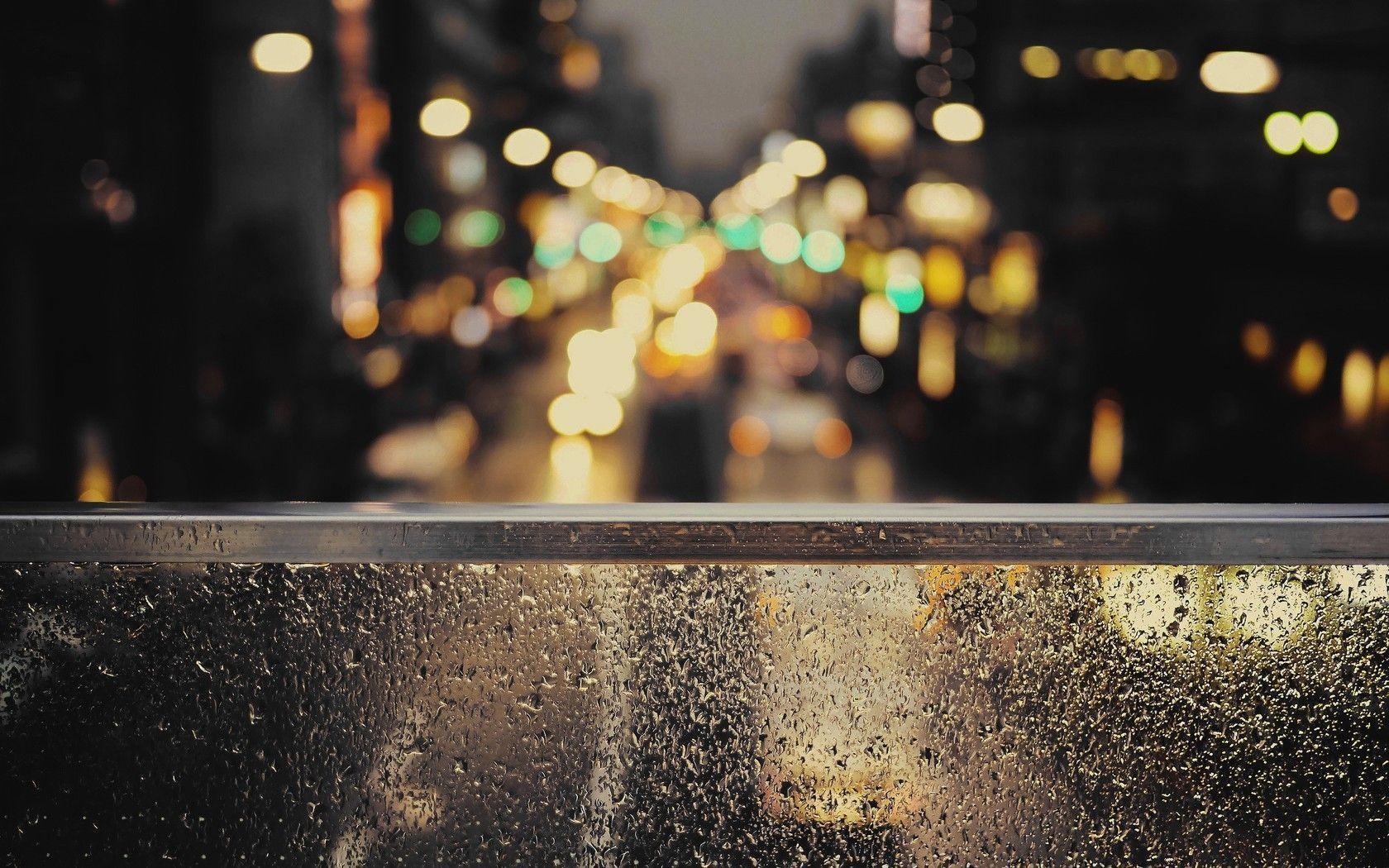 Rain Window Night City Lights Wallpapers - 4k, HD Rain Window Night ...