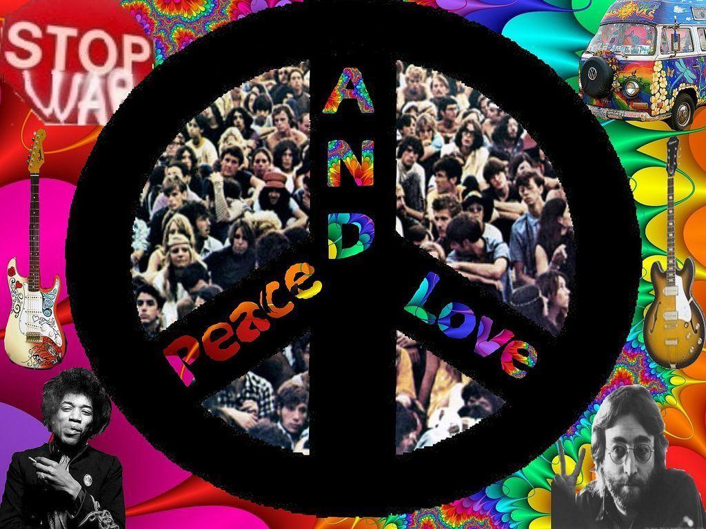 1024x768 Peace And Love Background on WallpaperBat