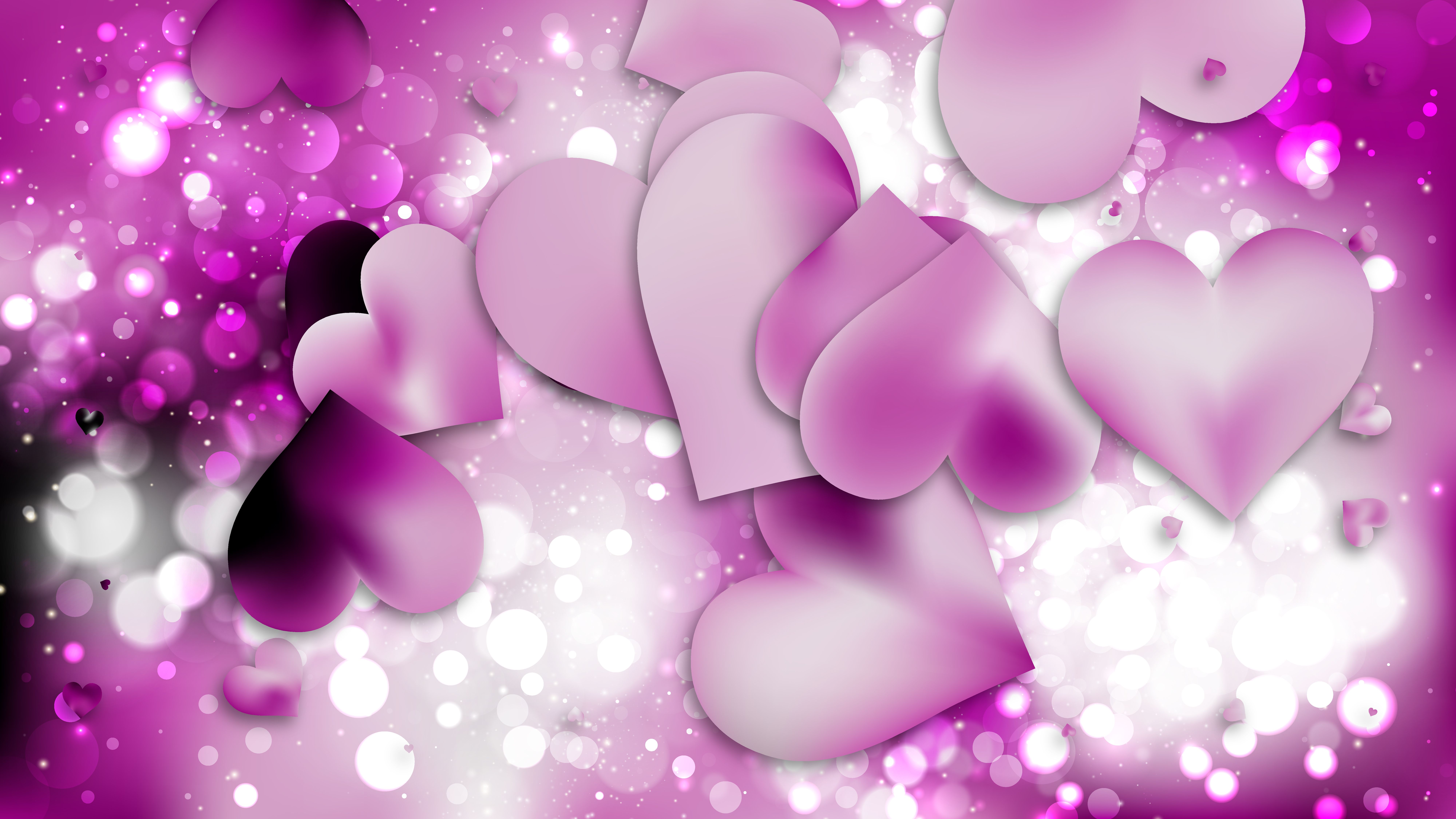 8000x4500 Purple Heart Wallpaper Background Vector Illustration on Wallpape...