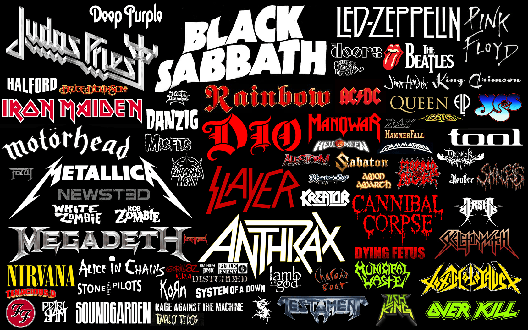 Логотипы Heavy Metal групп