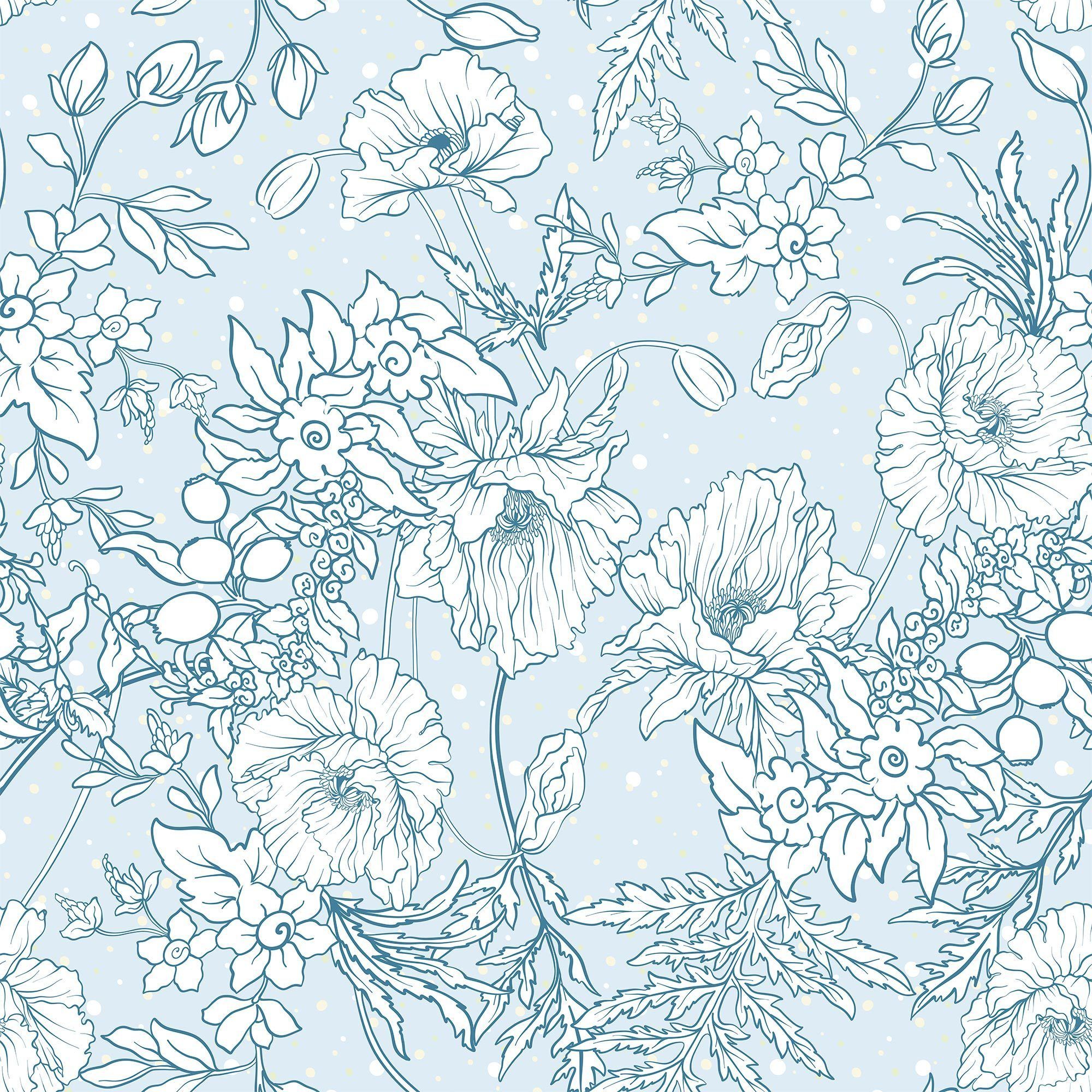 White Blue Floral Wallpapers - 4k, HD White Blue Floral Backgrounds on ...