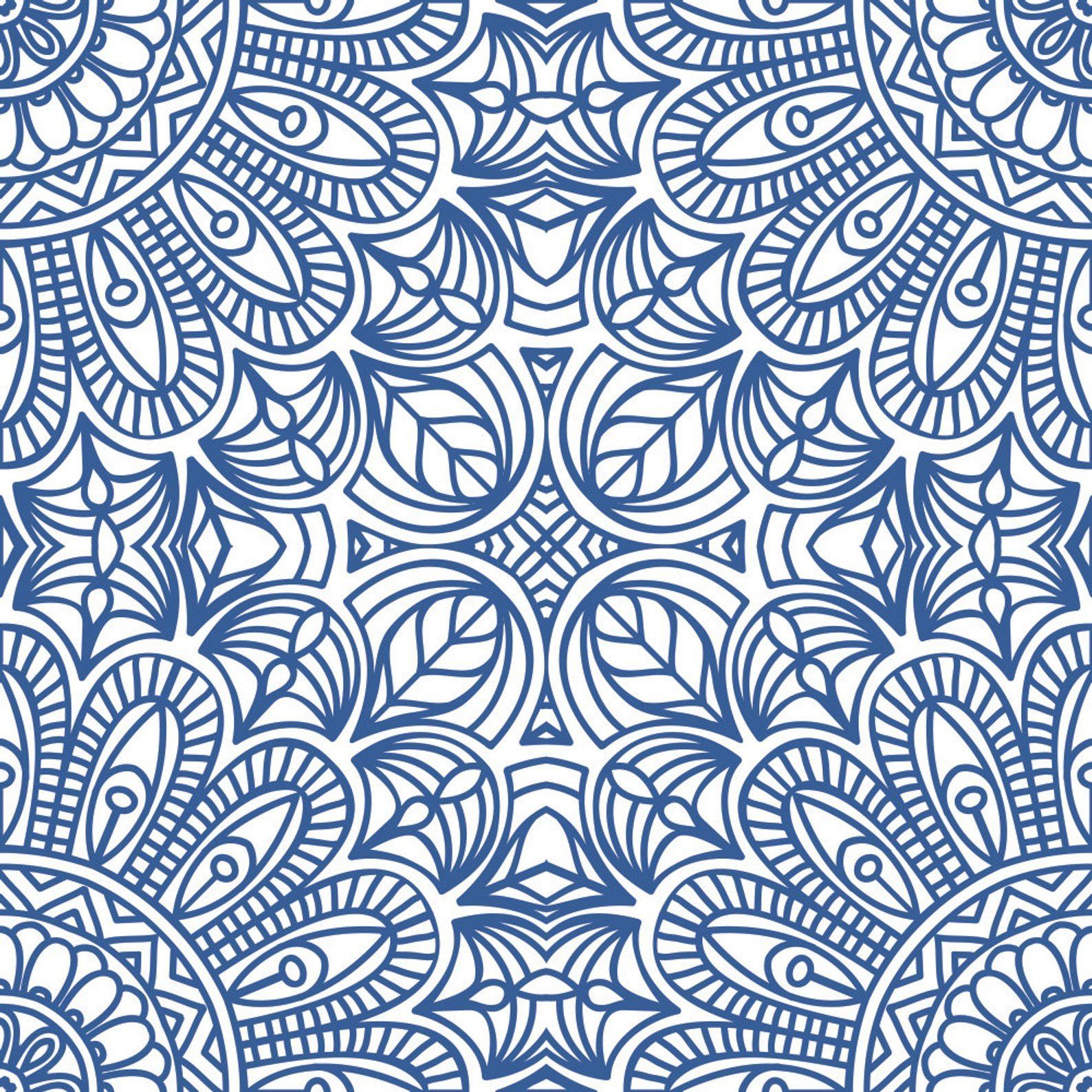 228740 Moroccan Style Removable   Blue Moroccan Tile Peel 