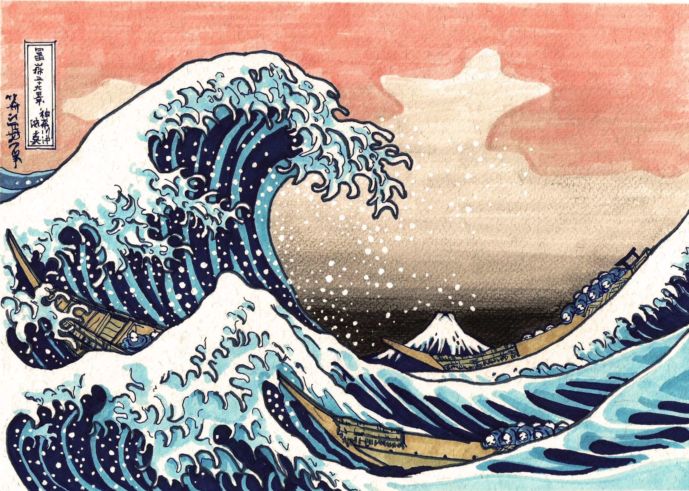 picture The Great Wave Of Pug Wallpaper aesthetic wave wallpapers 4k hd
