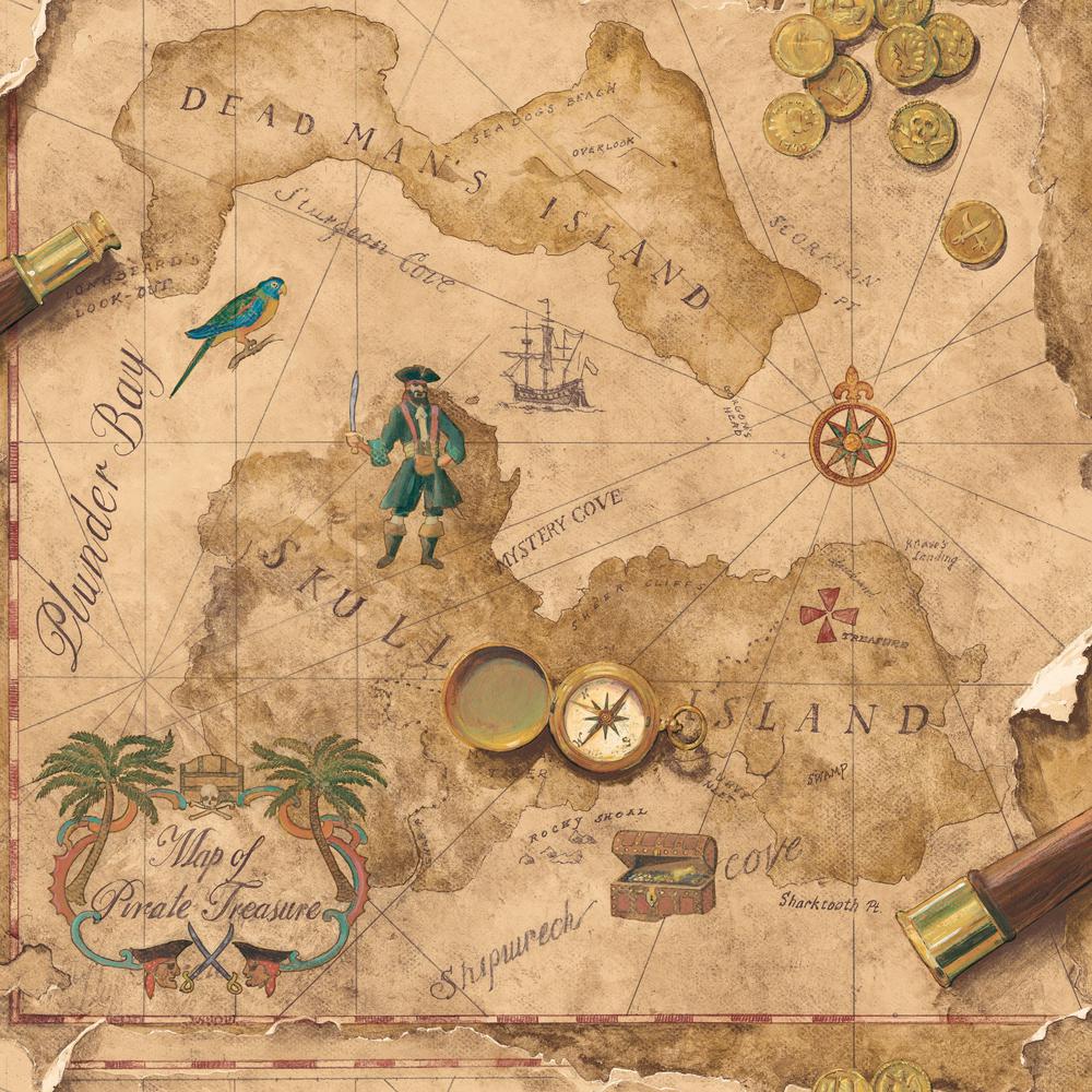 1000x1000 York Wallcoverings Brothers and Sisters V Pirates Map Wallpaper ... Wallpaper