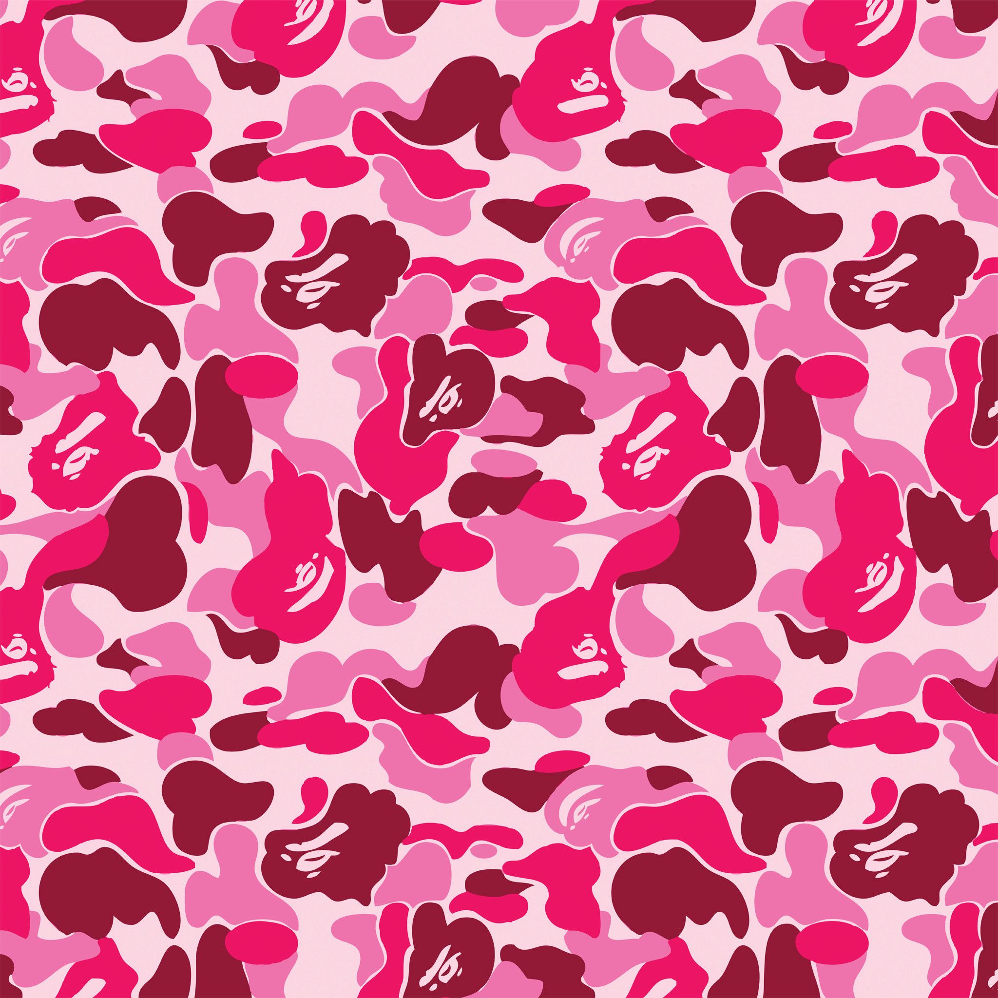 2048x2048 Baby Pink - Bape Camo Blue - HD Wallpaper & Background on WallpaperBat