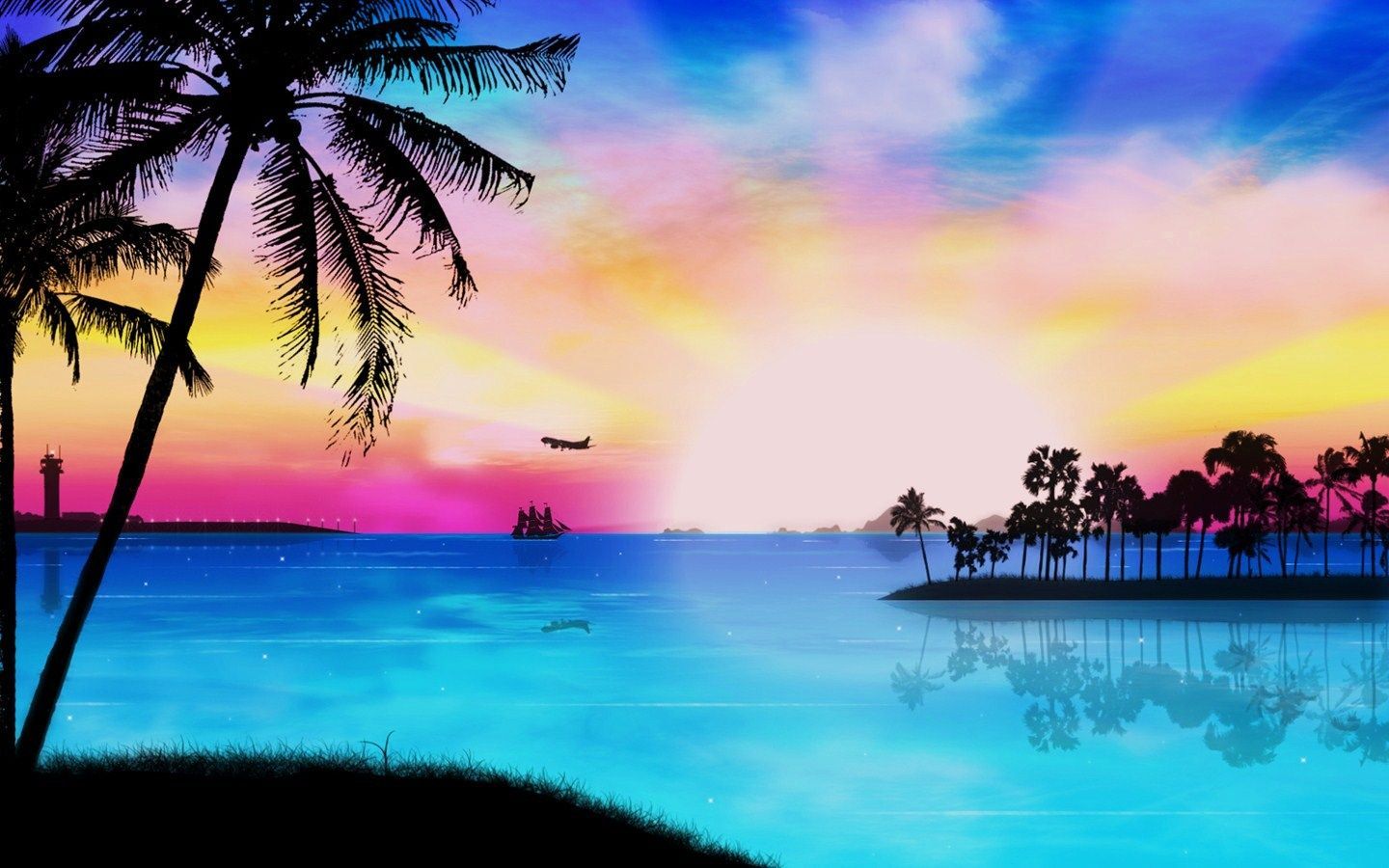 Paradise Sunset Wallpapers K HD Paradise Sunset Backgrounds On WallpaperBat