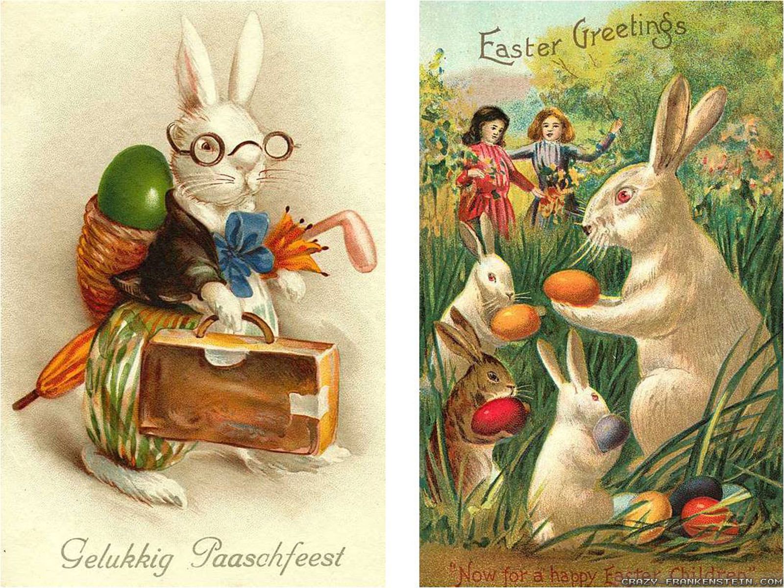 Поздравление с немецкой пасхой. Пасхальные иллюстрации. Пасхальный кролик открытка. Открытки с Пасхой на английском. Кролик открытка Винтажная.