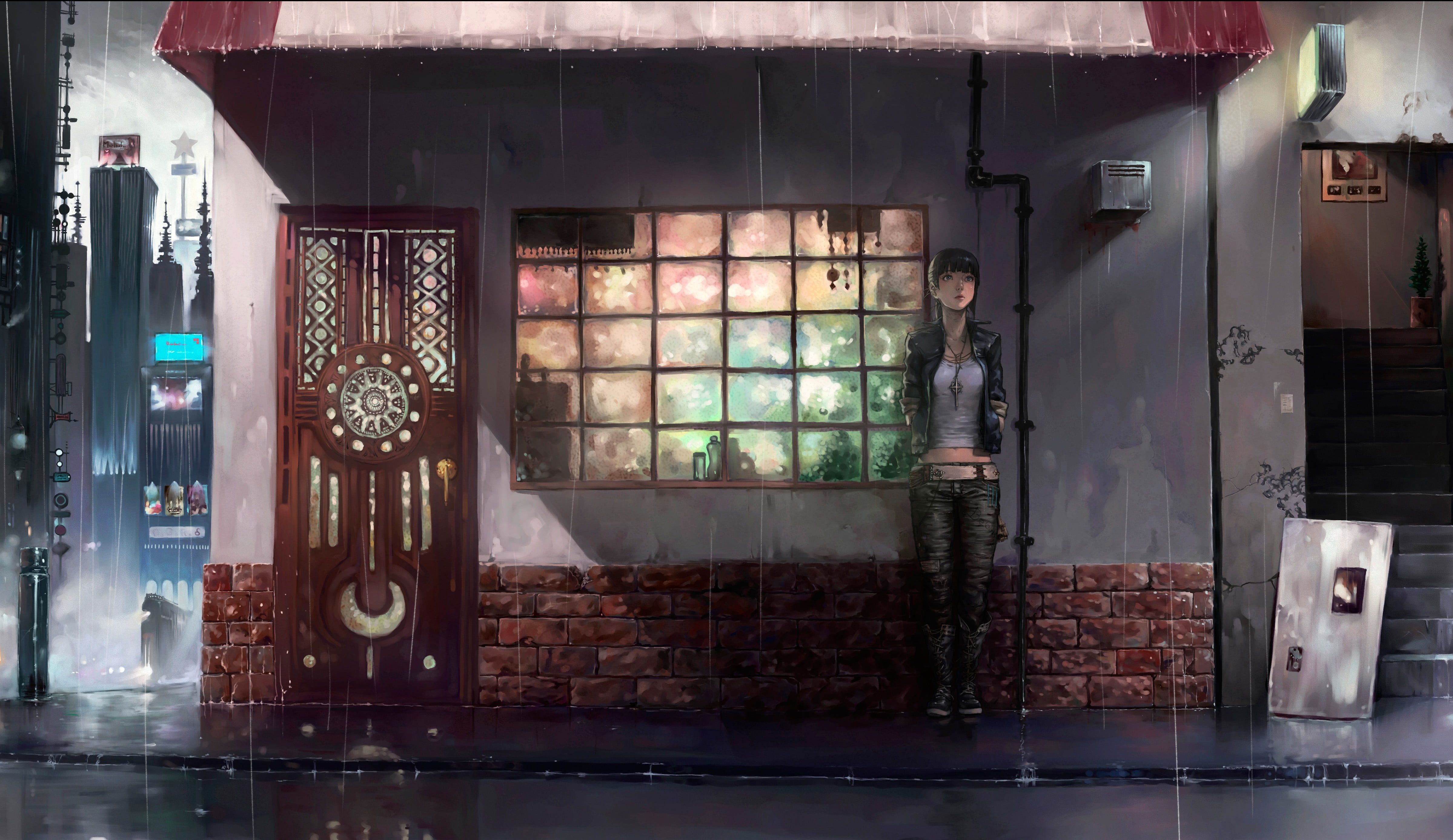4797x2776 Woman standing near window anime digital wallpaper, anime girls on WallpaperBat