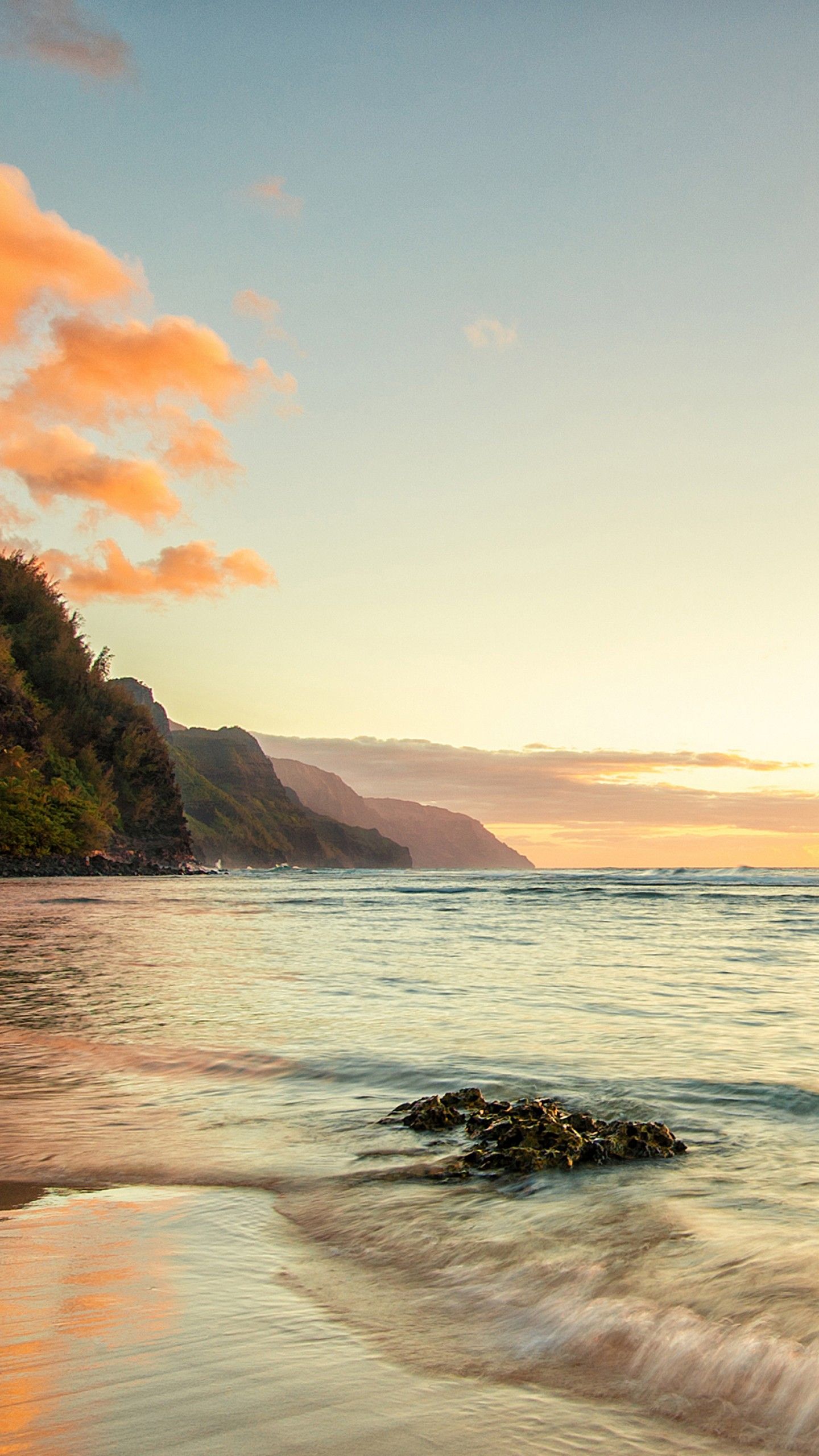 1440x2560 Wallpaper Hawaii, 4k, HD wallpaper, Ke'e beach, island, Kauai, sky ... Wallpaper