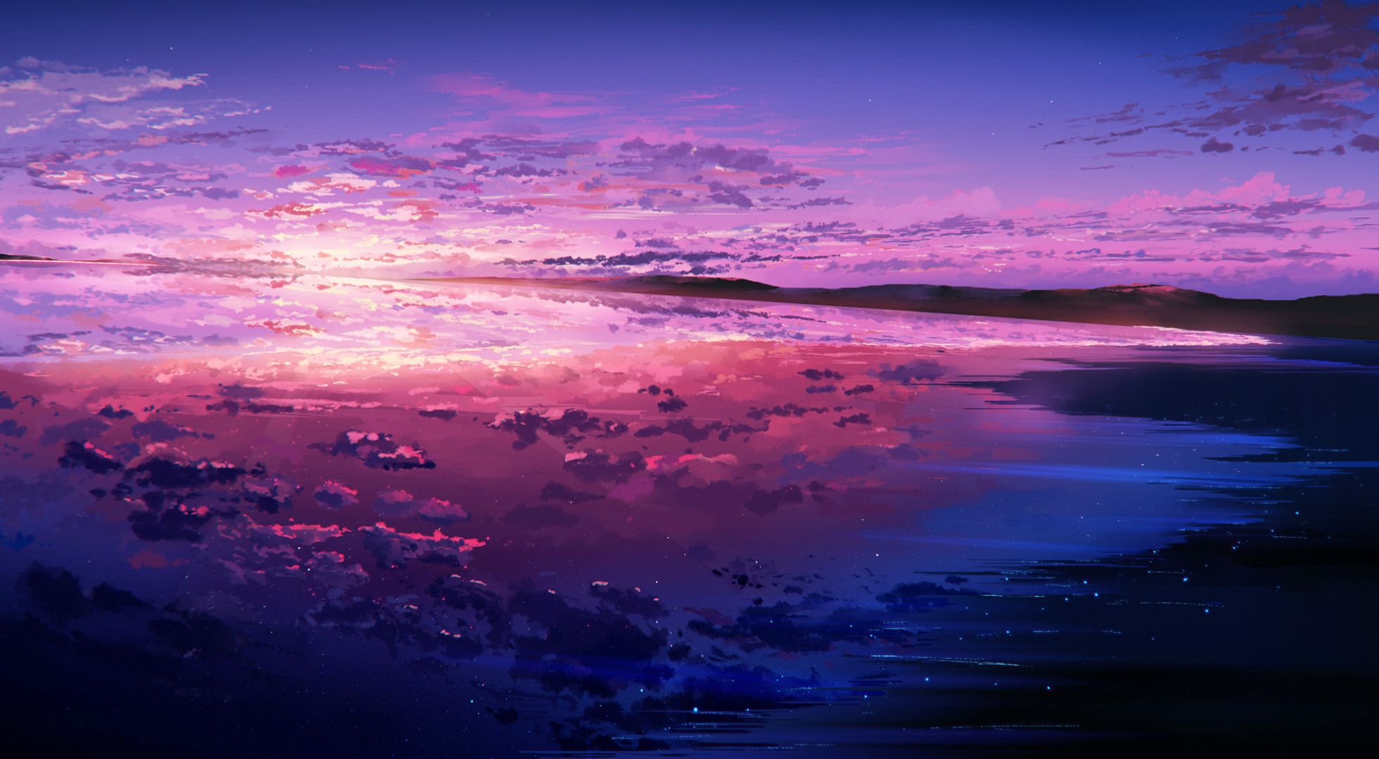 Ocean Purple Sunset Wallpapers.