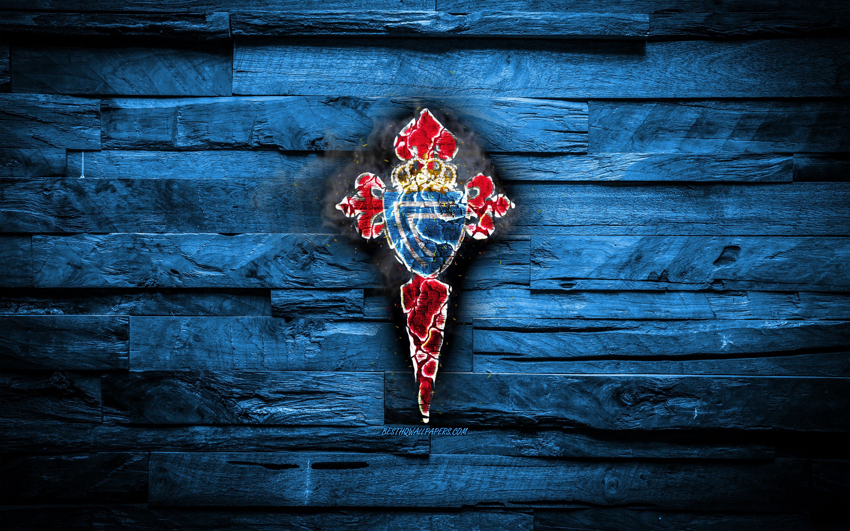 2880x1800 Download wallpapers Celta Vigo FC, burning logo, La Liga, blue ... Wallpaper