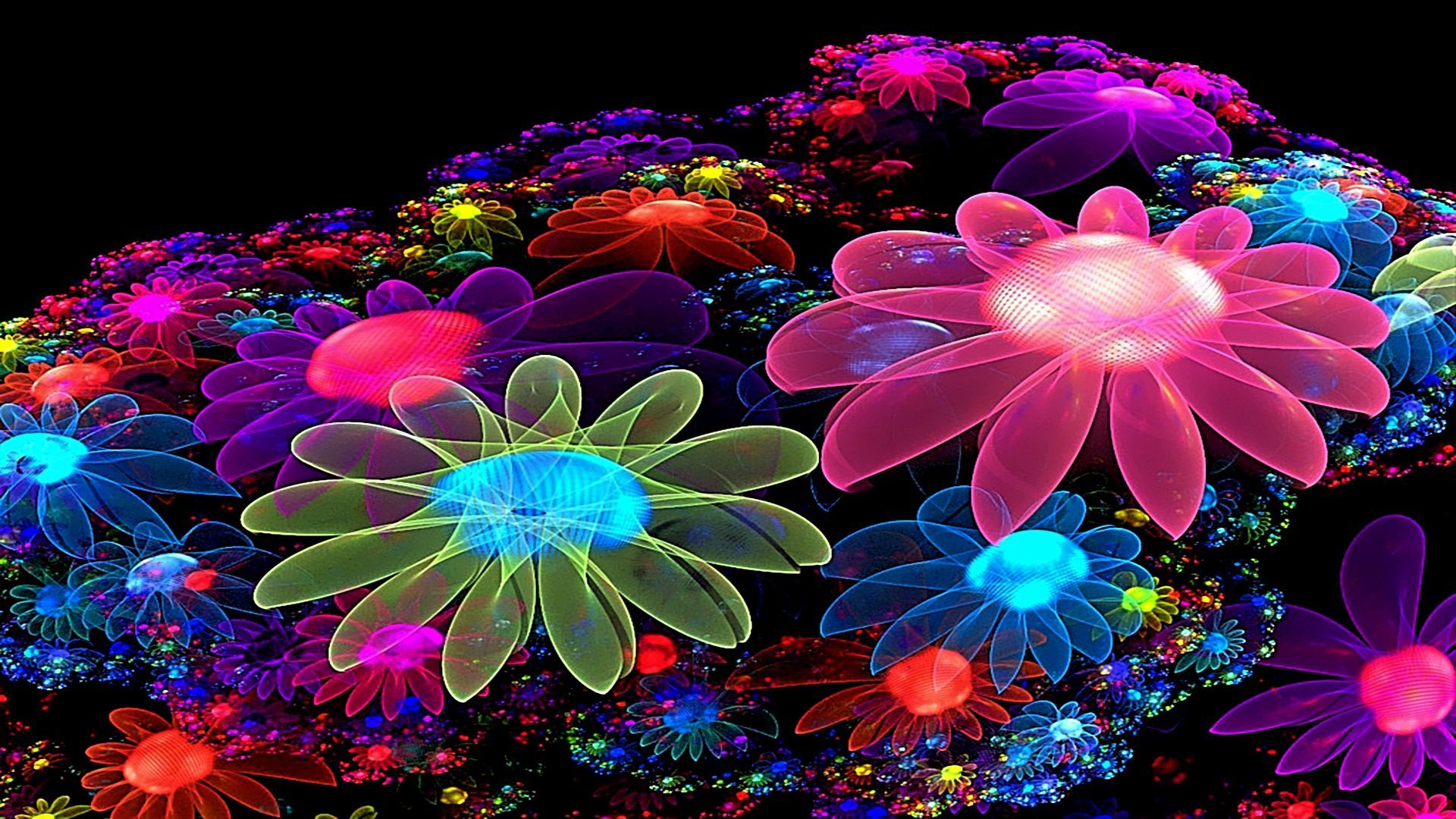 Neon Flower Computer Wallpapers 4k
