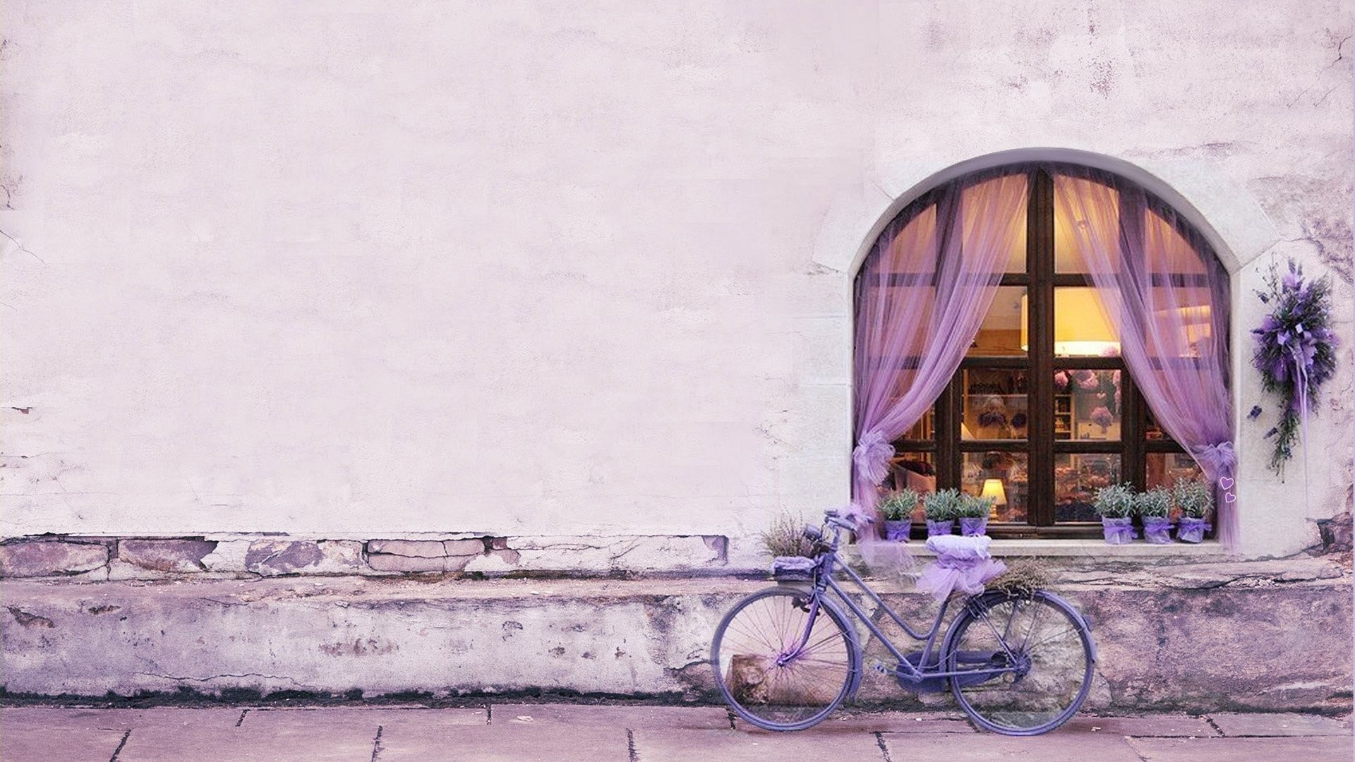 1920x1080 Bicycles and potted flowers beautiful wallpaper outside on WallpaperBat