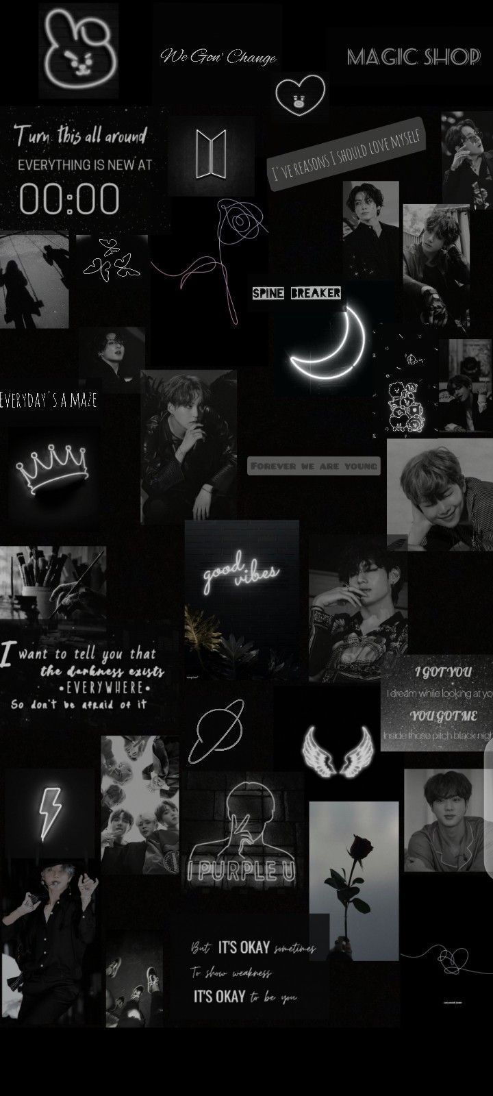 BTS Black Aesthetic Wallpapers - 4k, HD BTS Black Aesthetic Backgrounds ...