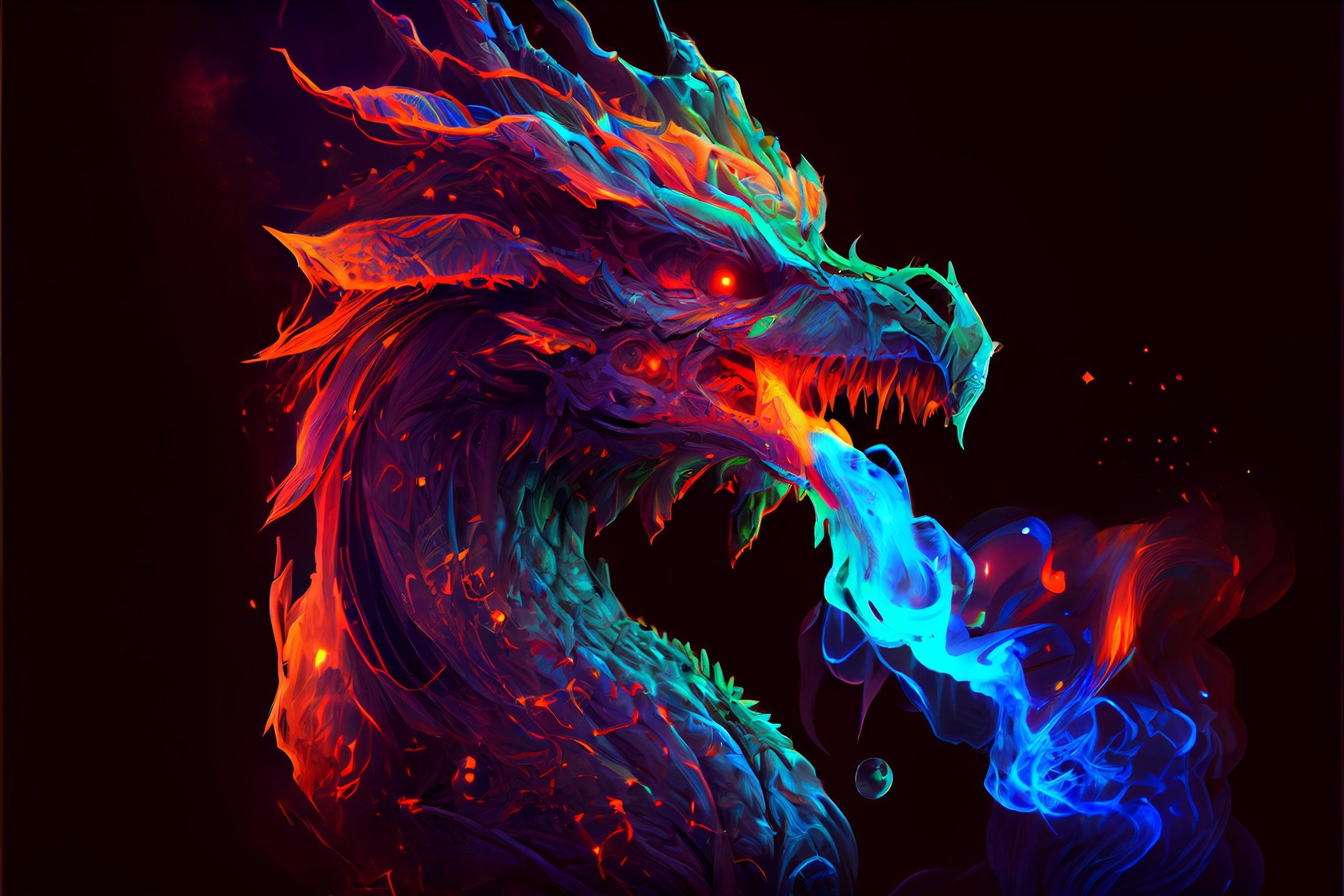 Neon Dragon Wallpapers - 4k, Hd Neon Dragon Backgrounds On Wallpaperbat