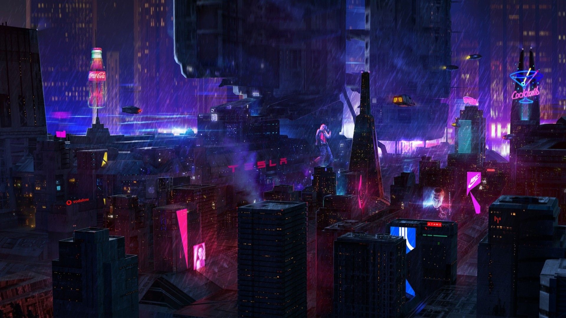 1920x1080 Download 1920x1080 Cyberpunk City, Futuristic Neon City.