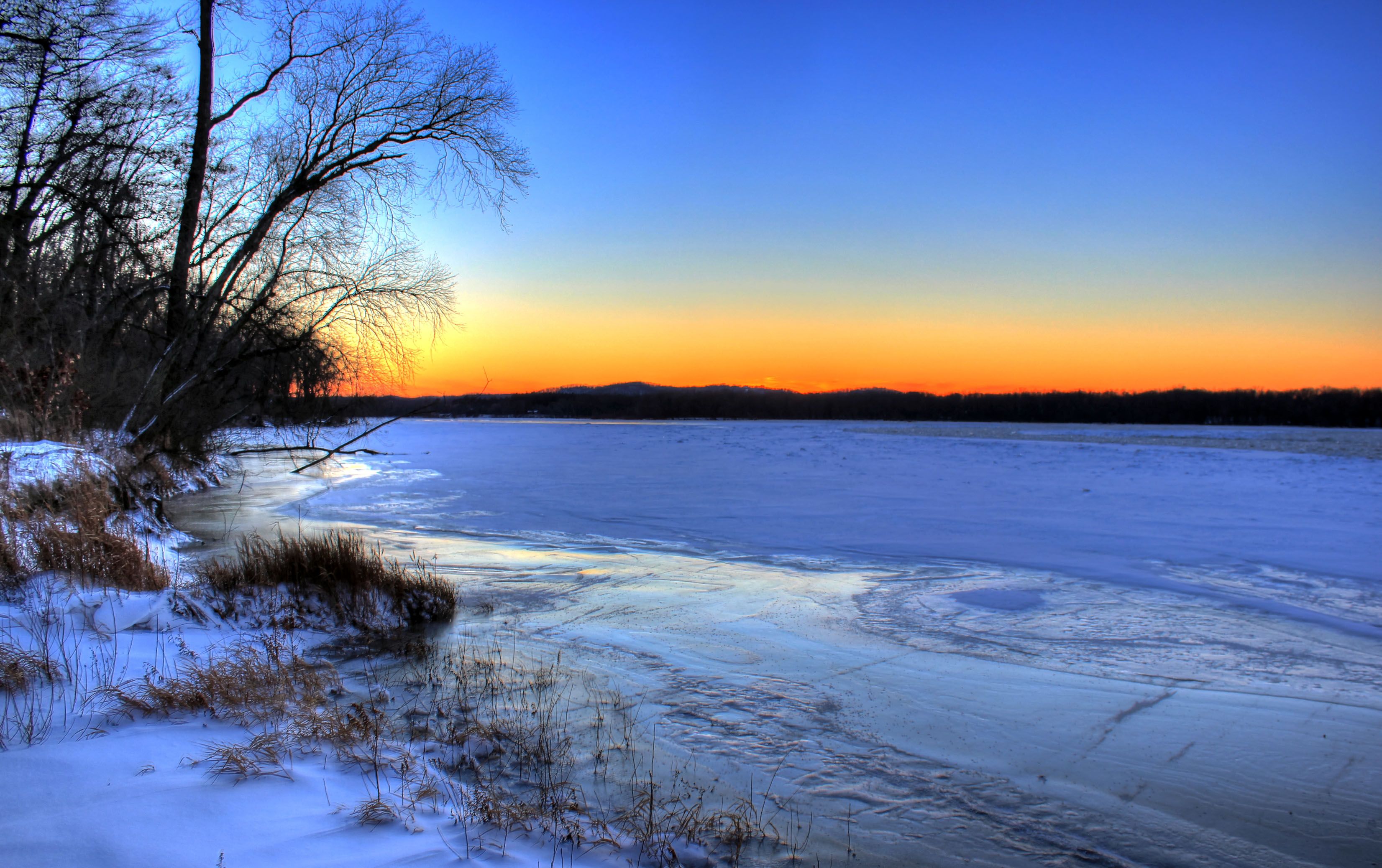 3304x2077 File:Gfp-sunset-over-wisconsin-river-in-winter.jpg - Wikimedia Commons Wallpaper