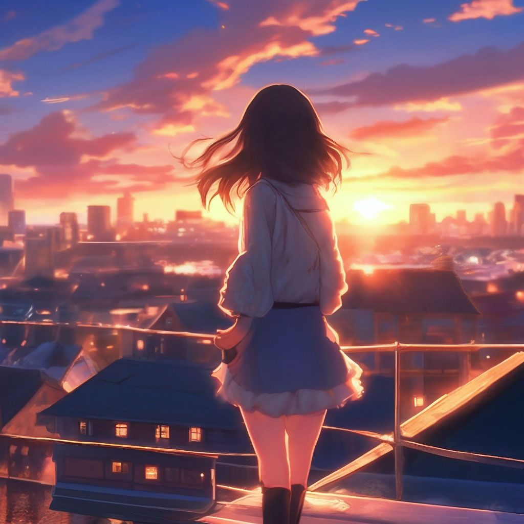 Anime Girl Sunset Wallpapers - 4k, HD Anime Girl Sunset Backgrounds on ...