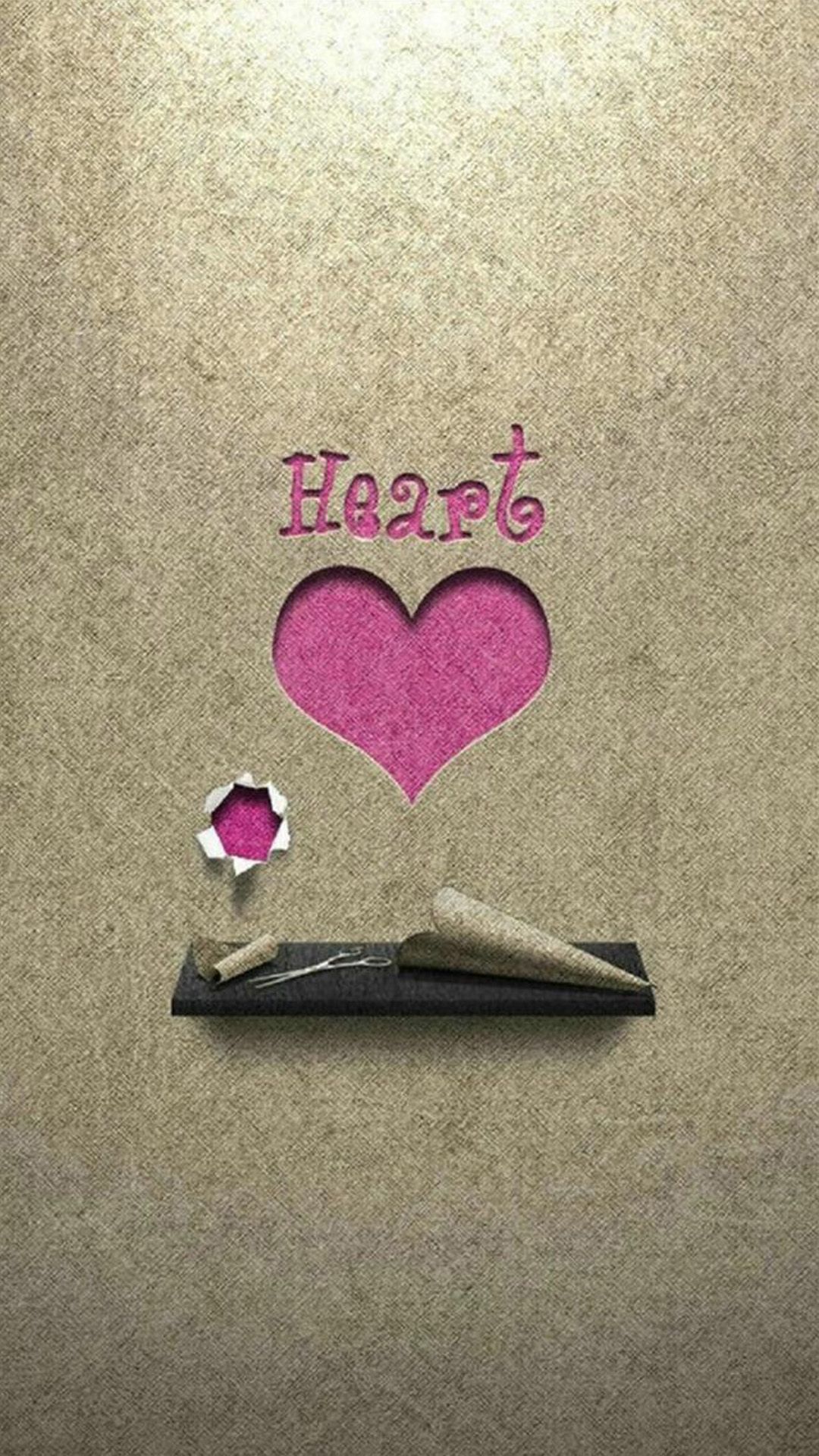 1080x1920 Paper Pink Love Heart Cutting Artwork iPhone 5s Parallax - Cute on WallpaperBat