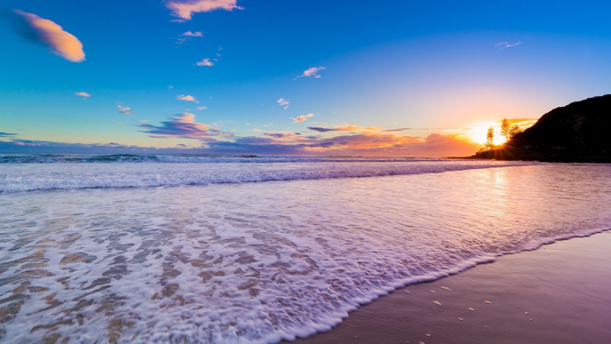 1245x700 Sunrise ocean landscapes nature Australia beaches wallpaper. 2560x1440. 229349 on WallpaperBat