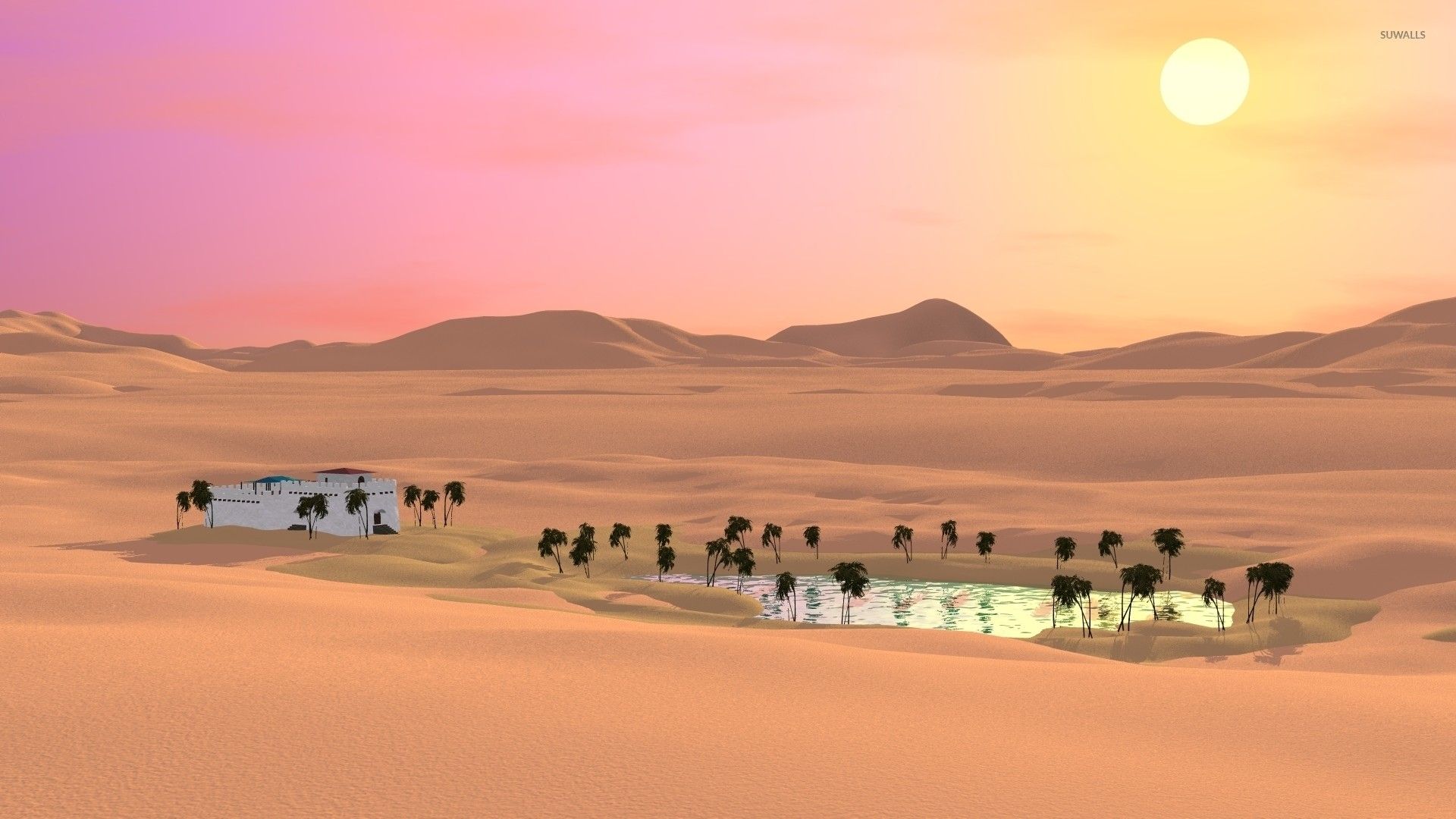 Desert Oasis Landscape Wallpapers 4k Hd Desert Oasis Landscape