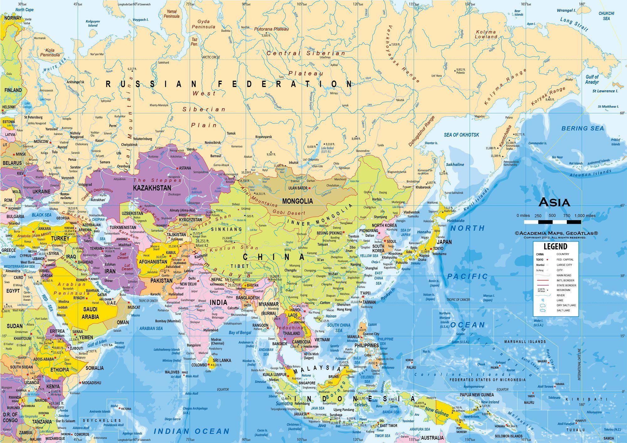 Map Of Asia Wallpapers - 4K, Hd Map Of Asia Backgrounds On Wallpaperbat