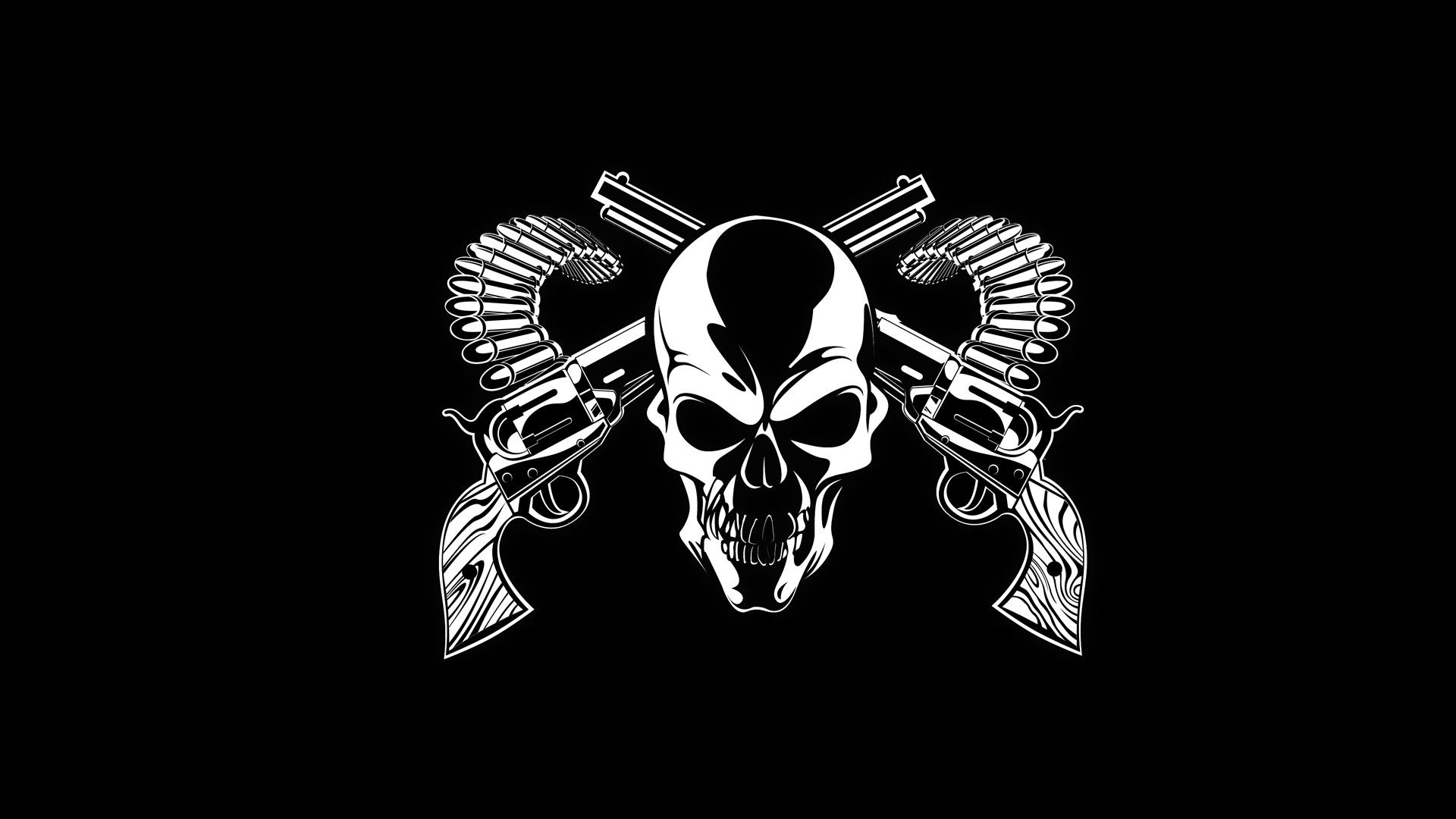 Fantastic Black And White Skull Wallpaper 4k