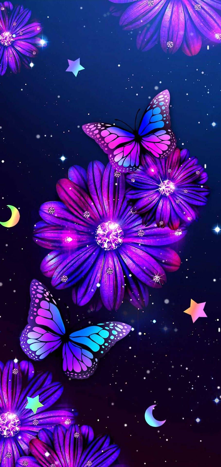 909x1920 Download iPhone 7 Plus Space Flowers And Butterflies Wallpaper. Wallpaper .com on WallpaperBat