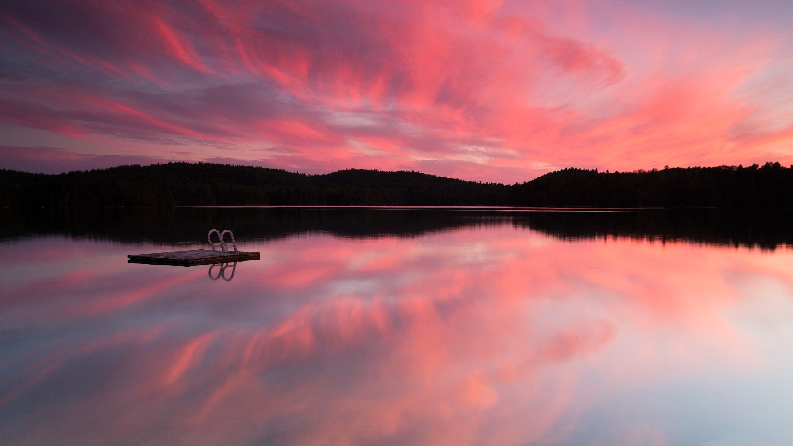 2560x1440 Wallpaper Lake, 4k, HD wallpaper, sea, pink sunset, sunrise ... Wallpaper