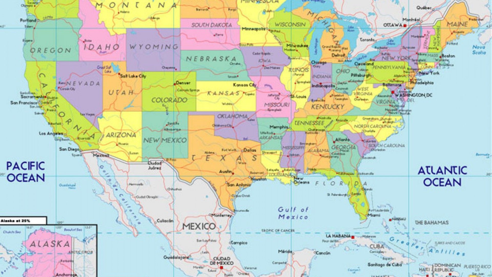 Название городов северной америки. Соединенные штаты Америки политическая карта. Политическая карта Штатов США. The United States of America карта. Карта США со Штатами и городами.
