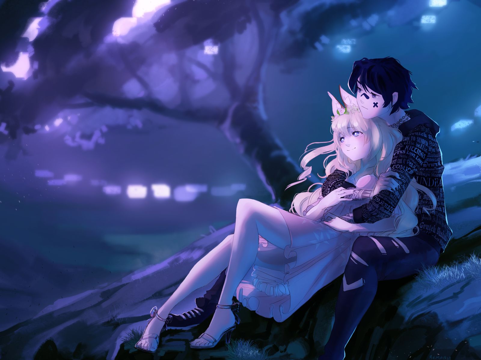 1600x1200 Embraced And Endeared Anime Couple 4k 1600x1200 on WallpaperBat