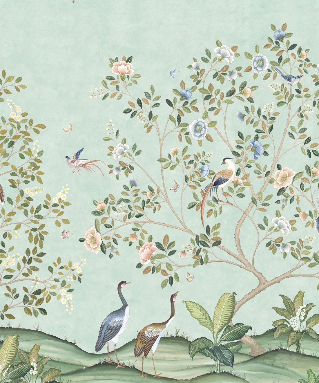 1100x1320 Spring Landscape Mural • Botanical ... Wallpaper