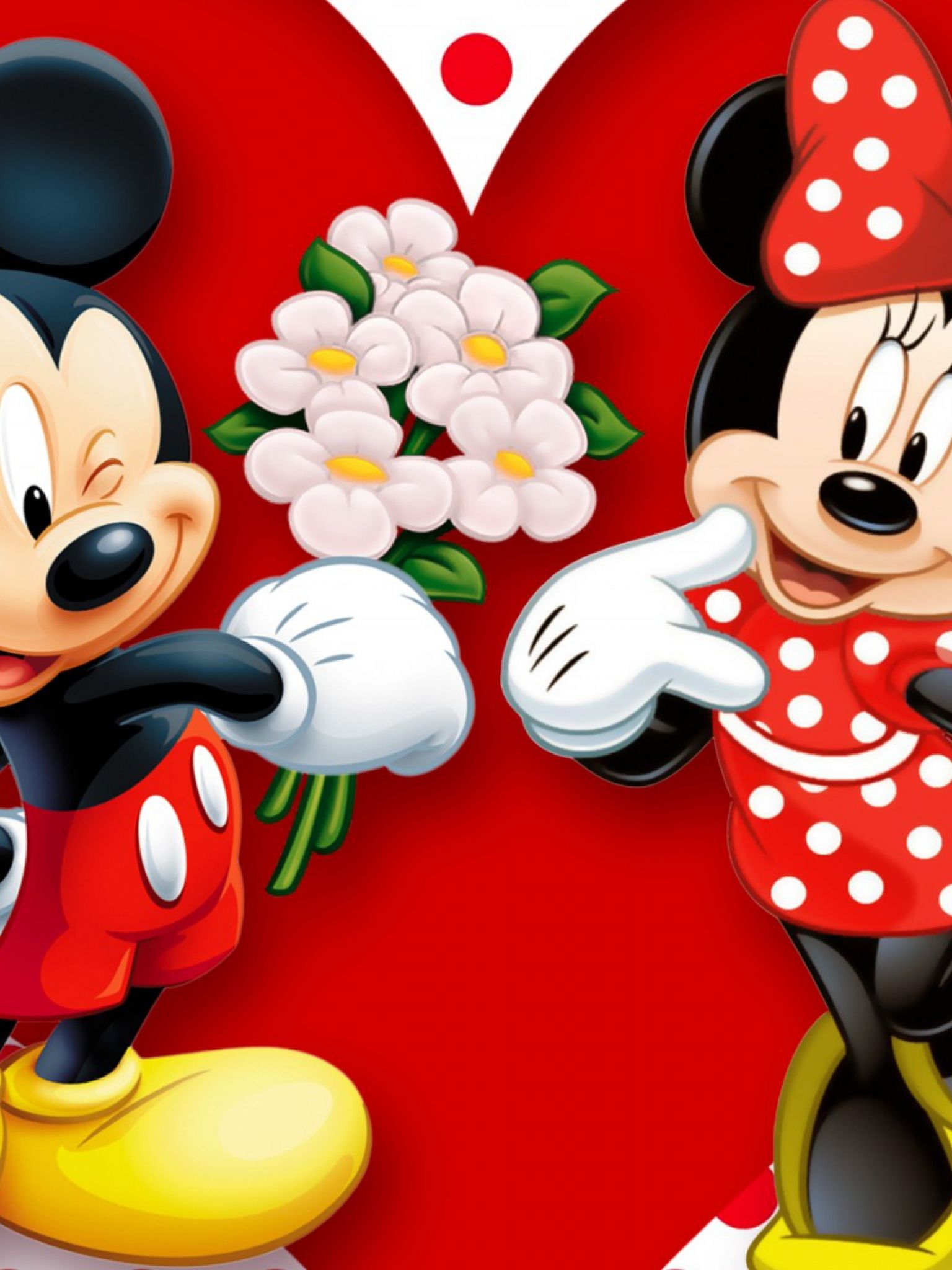 1536x2048 Free download Background Mickey Mouse And Minnie Mouse Love Couple on WallpaperBat