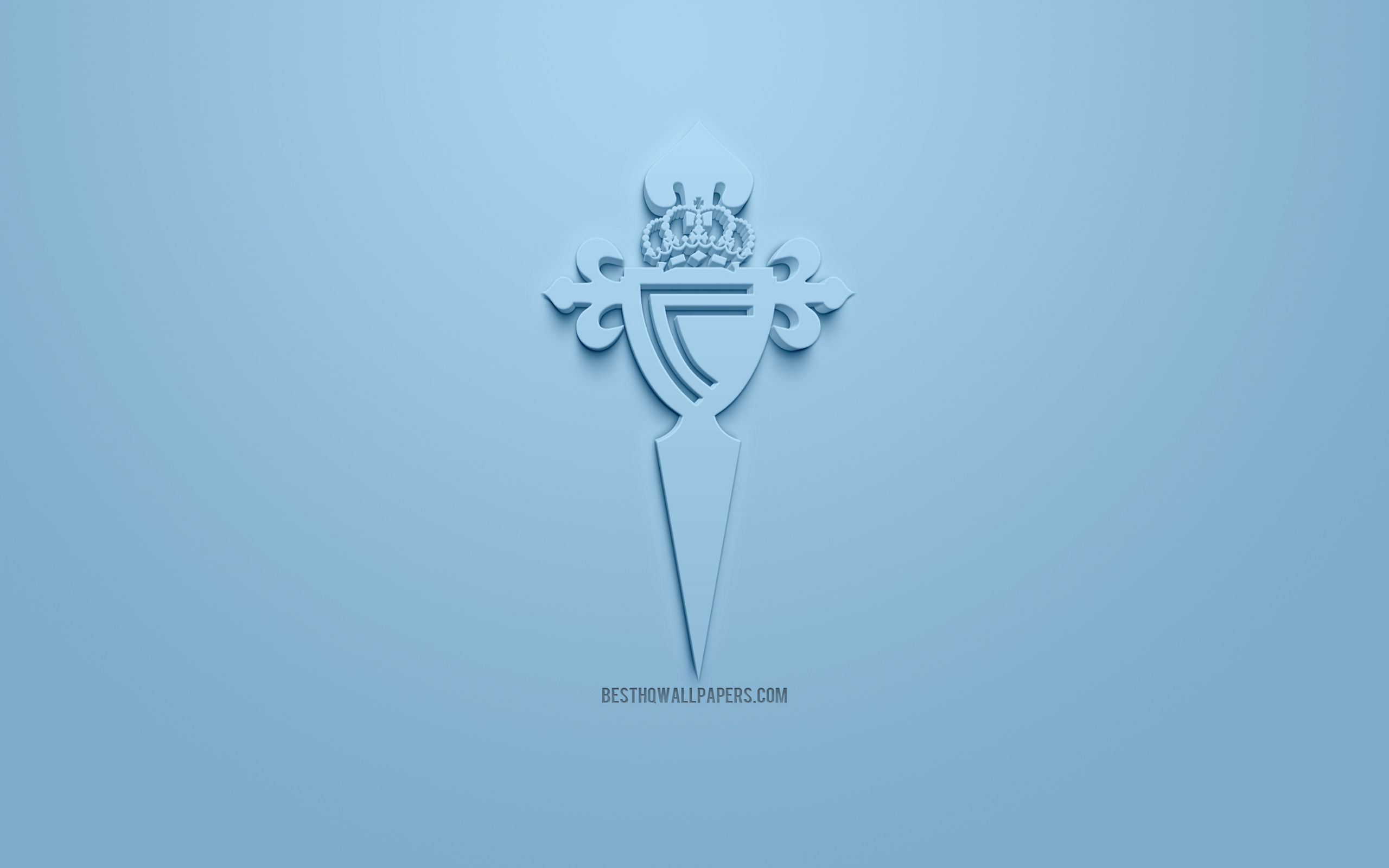 2560x1600 Download wallpapers Celta Vigo, creative 3D logo, blue background ... Wallpaper