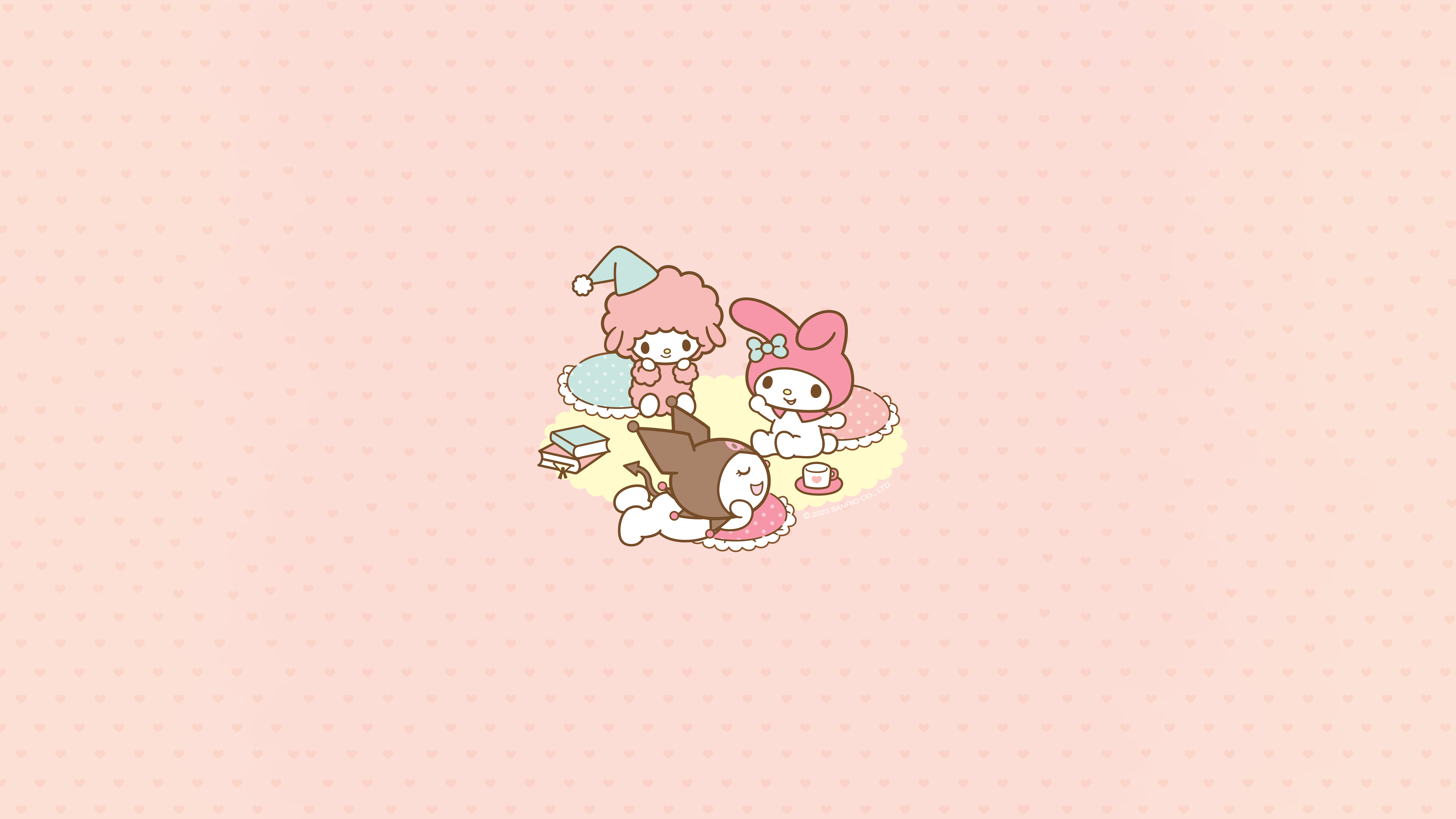 Обои с курами из hello kitty
