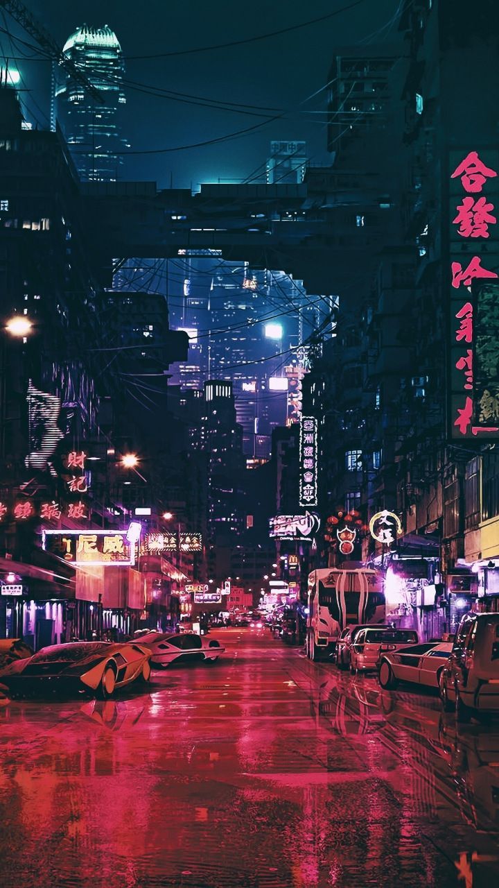 CyberPunk, cities, city, lights, pixel, HD phone wallpaper