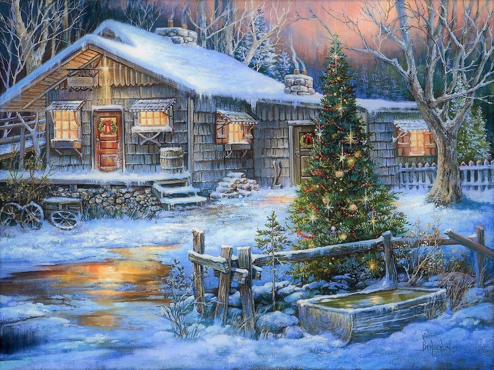 1600x1200 A Country Christmas Wallpaper and Background Image on WallpaperBa...