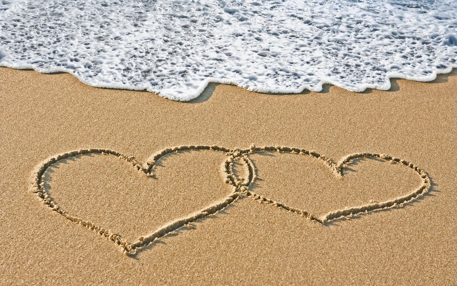 1600x1000 hearts at beach. Two Hearts In The Sand HD Wallpaper. Love on WallpaperBat