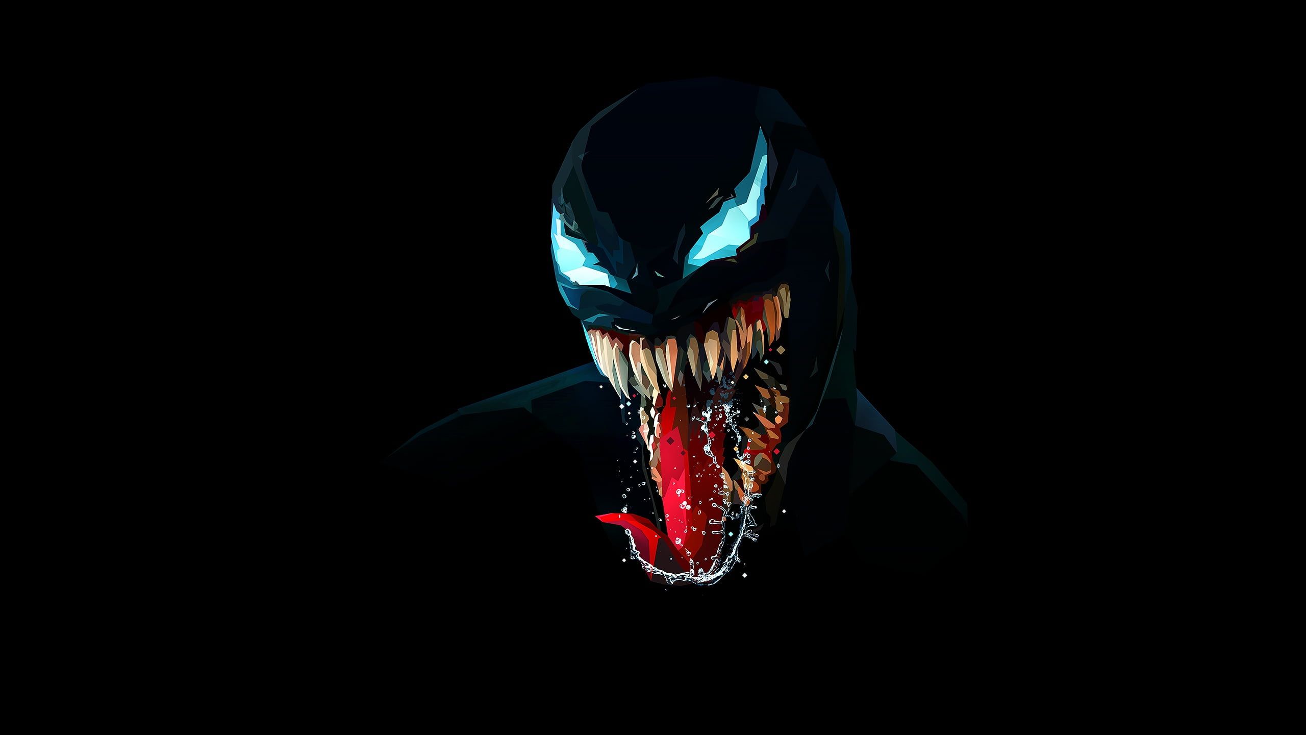 2560x1440 Animal animation character, artwork, Venom, black background HD on WallpaperBat